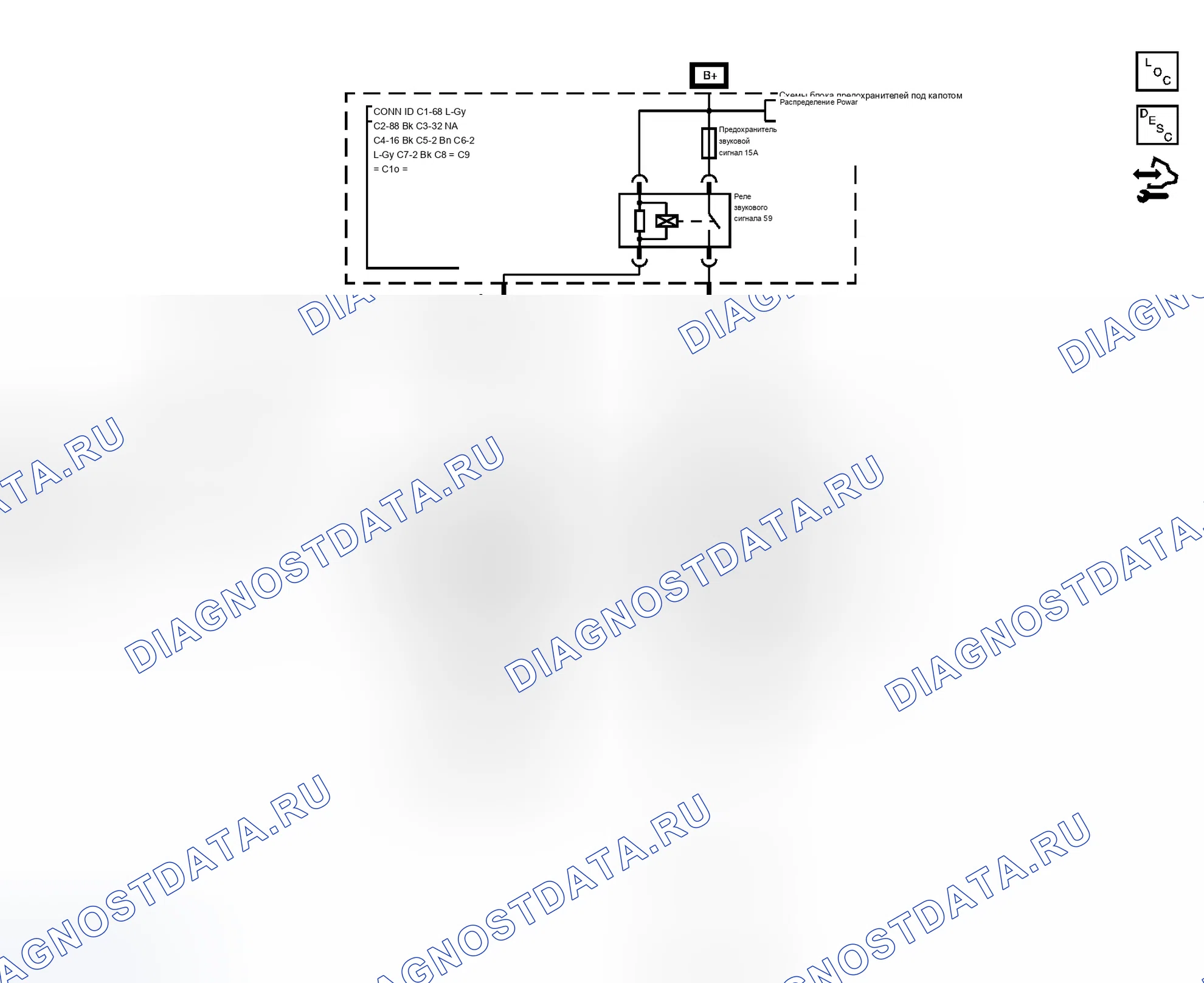 Рис. 1: Схема рогов. Chevrolet RV Cutaway G3500 