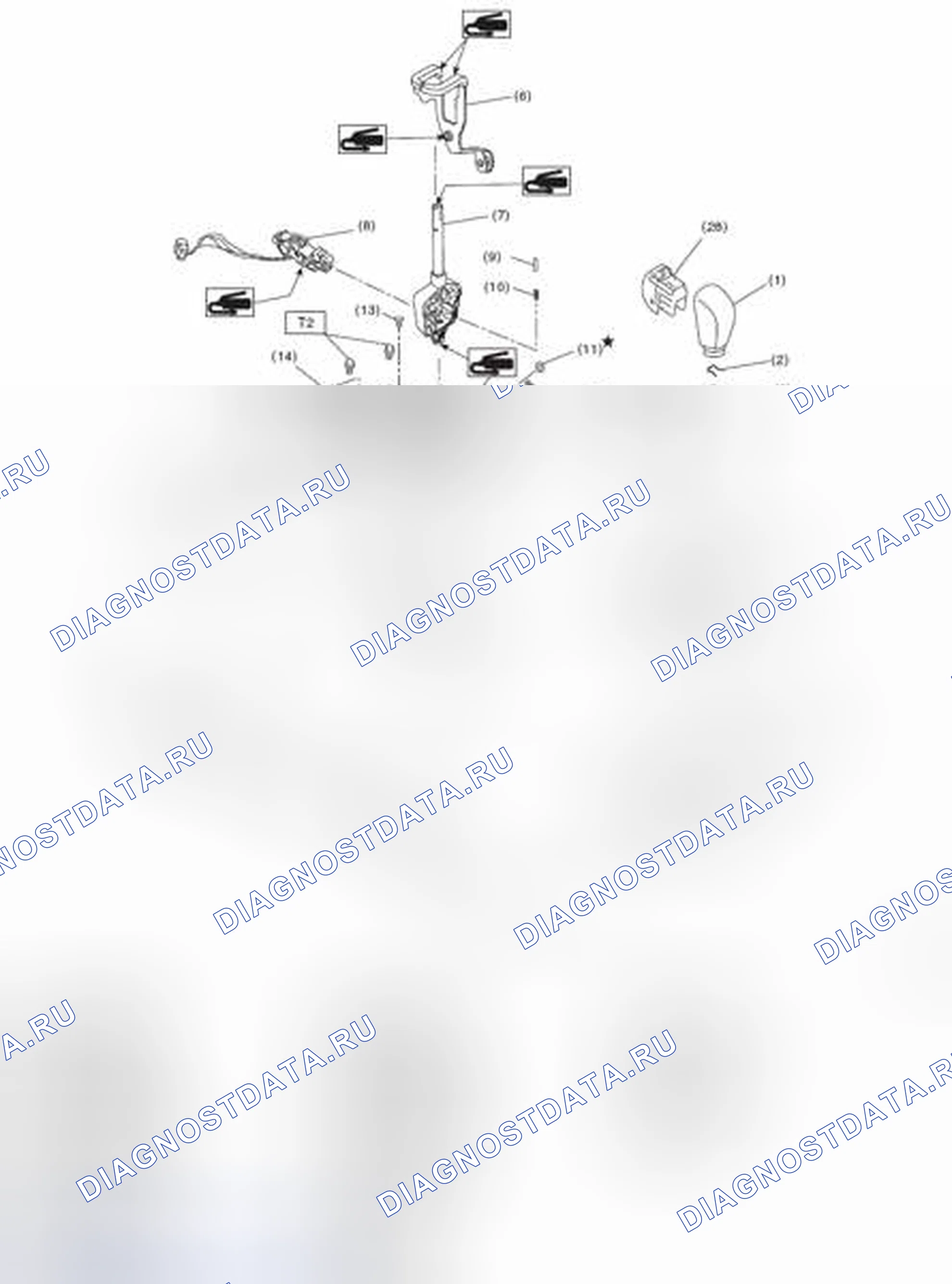 Рис. 426: РЫЧАГ ВЫБОРА. Subaru Impreza GK