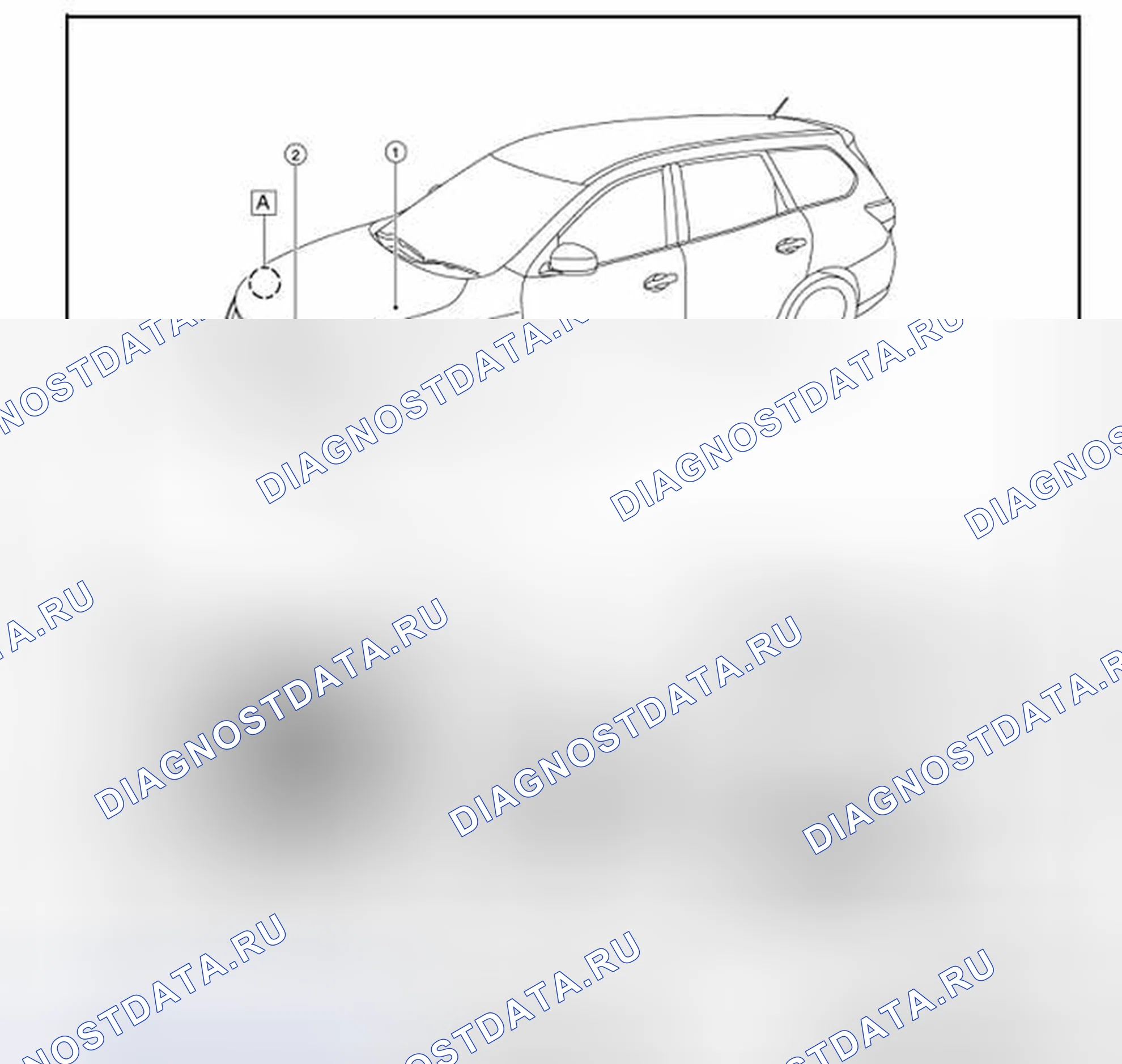 Рис. 74: Расположение компонентов. Nissan Rogue II