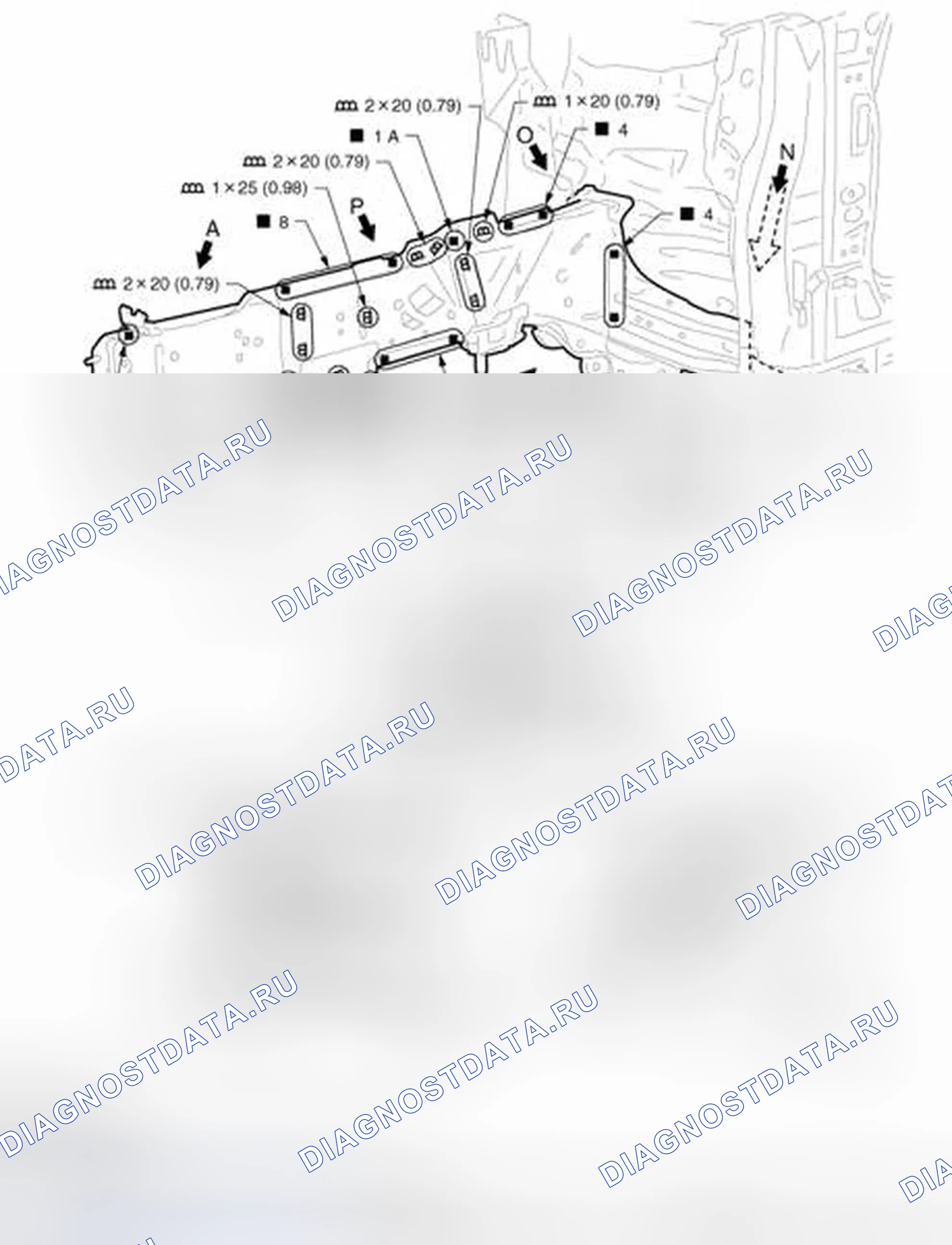 Рис. 151: Передний боковой элемент (AWD). Infiniti M37 IV