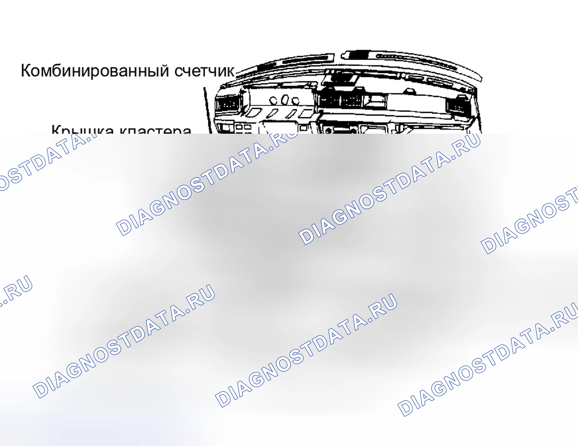 Рис. 1: Разнесенный вид приборной панели Stanza. Nissan Stanza I