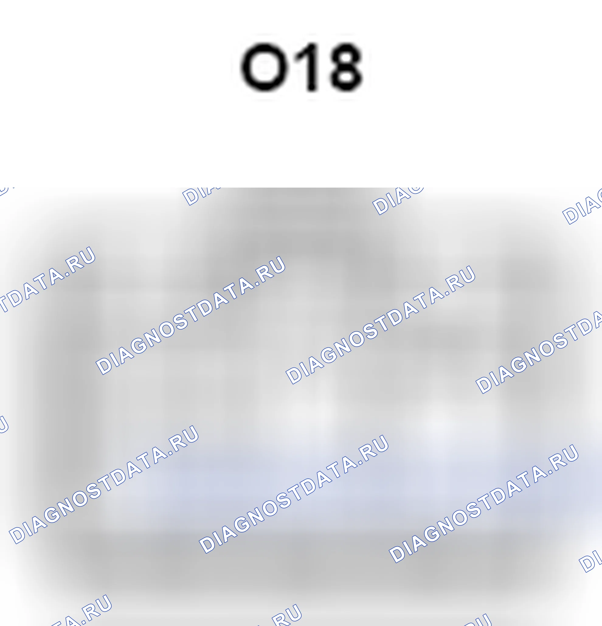 Рис. 1434: Вид с торца разъема приемника управления дверью (O18). Toyota Camry XV40 рестайлинг