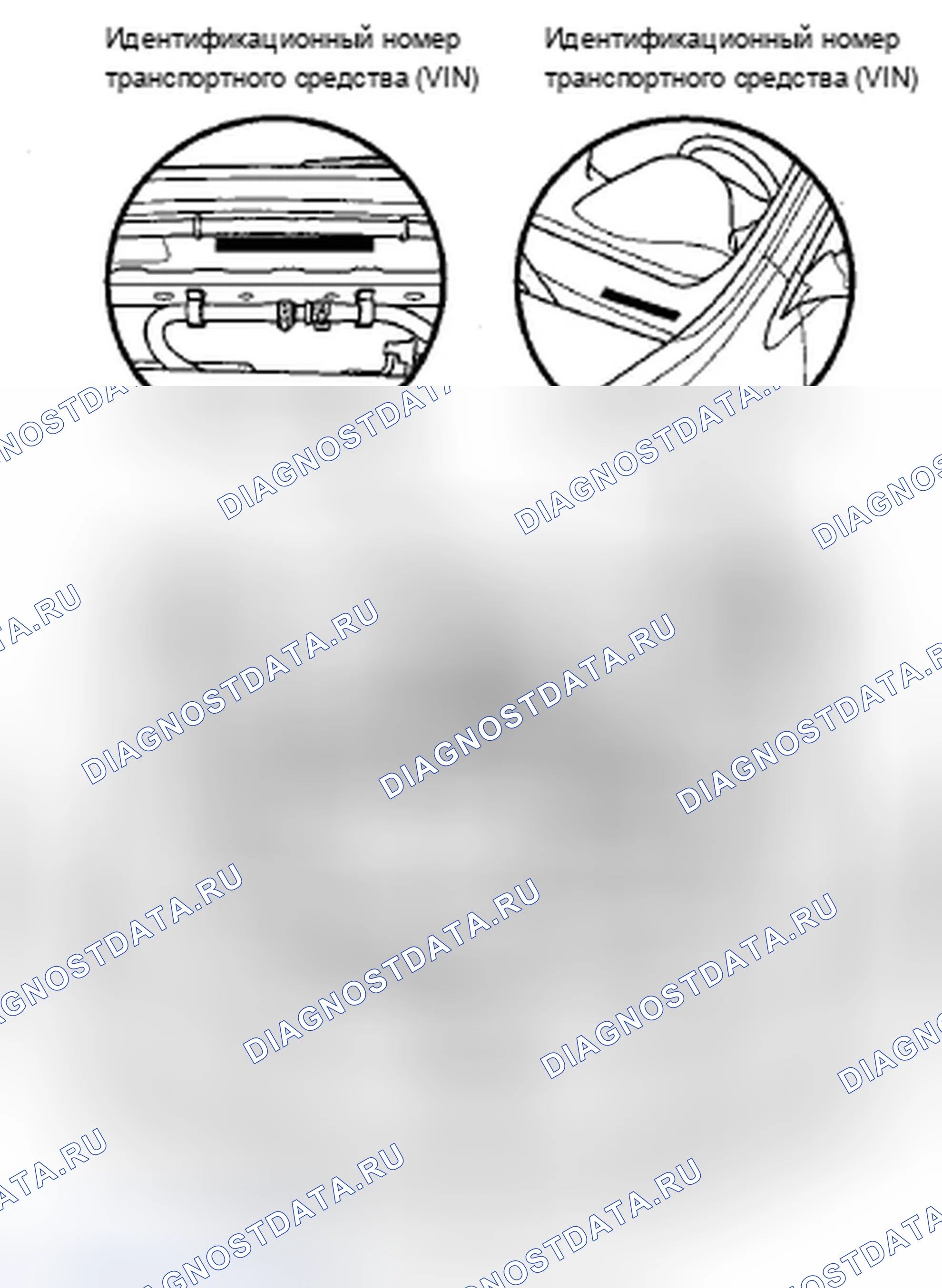 Рис. 21: Расположение идентификационных номеров. Acura ZDX I