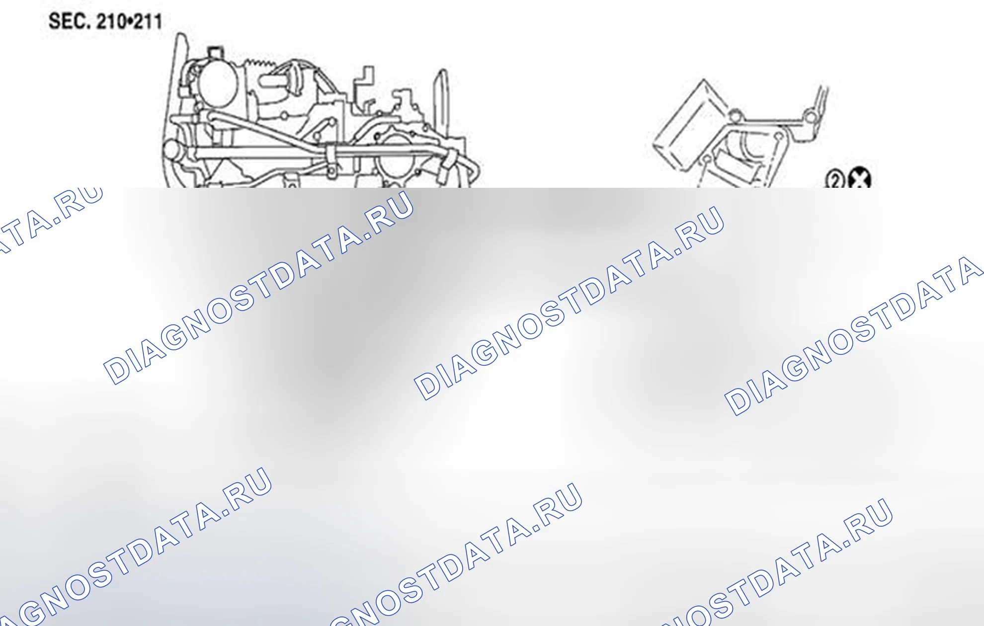 Рис. 37: Впуск воды и термостат в сборе: разнесенный вид. Suzuki Equator I