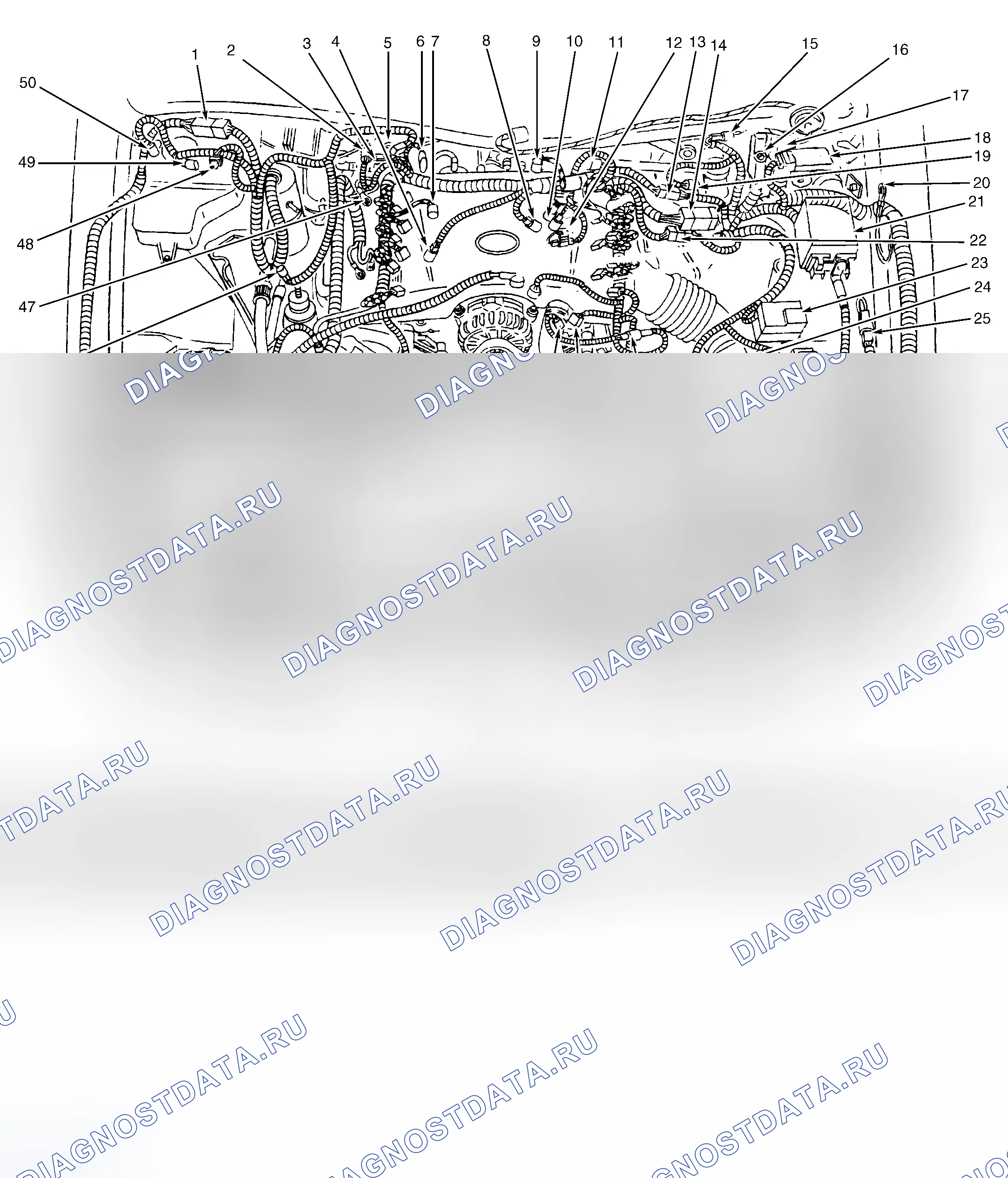 Рис. 1: Моторный отсек. Mazda 2 II