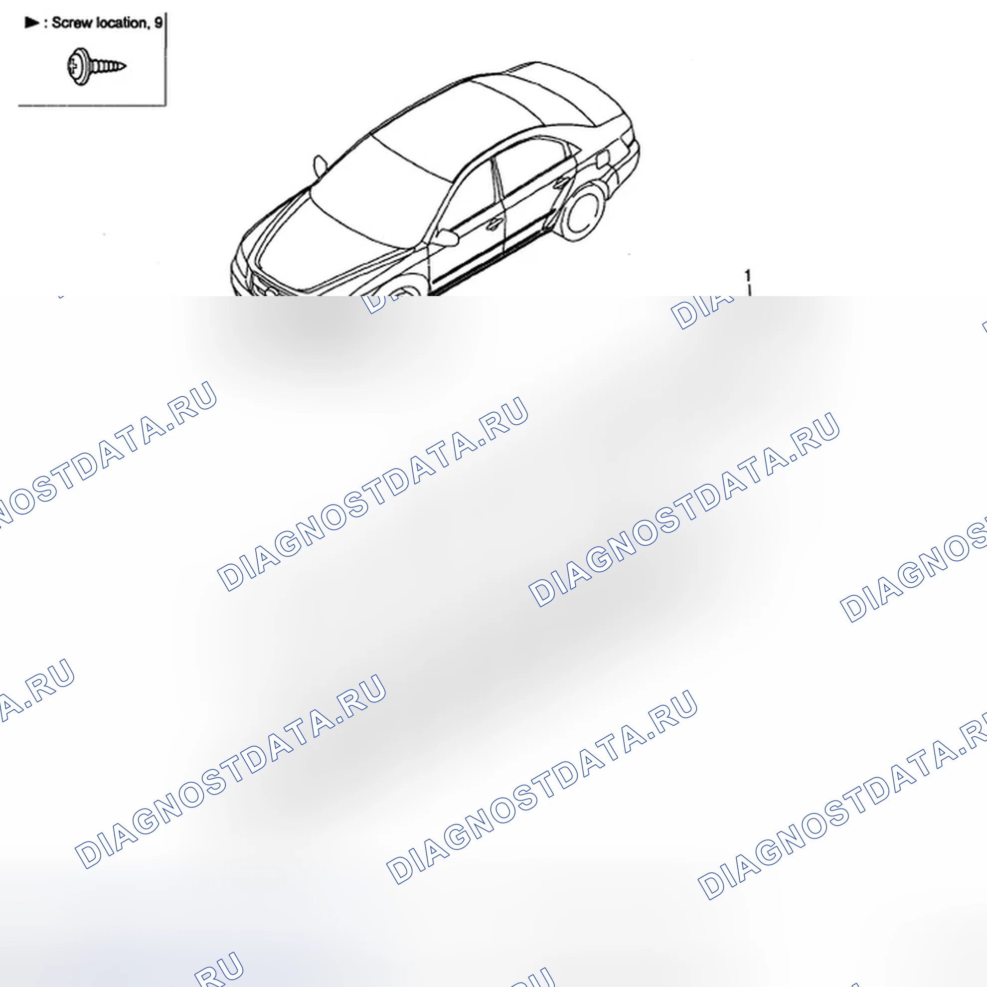 Рис. 55: ЗАМЕНА БОКОВОГО ГАРНИСА И БОКОВОГО ПОДОКОННИКА. Hyundai Sonata V рестайлинг