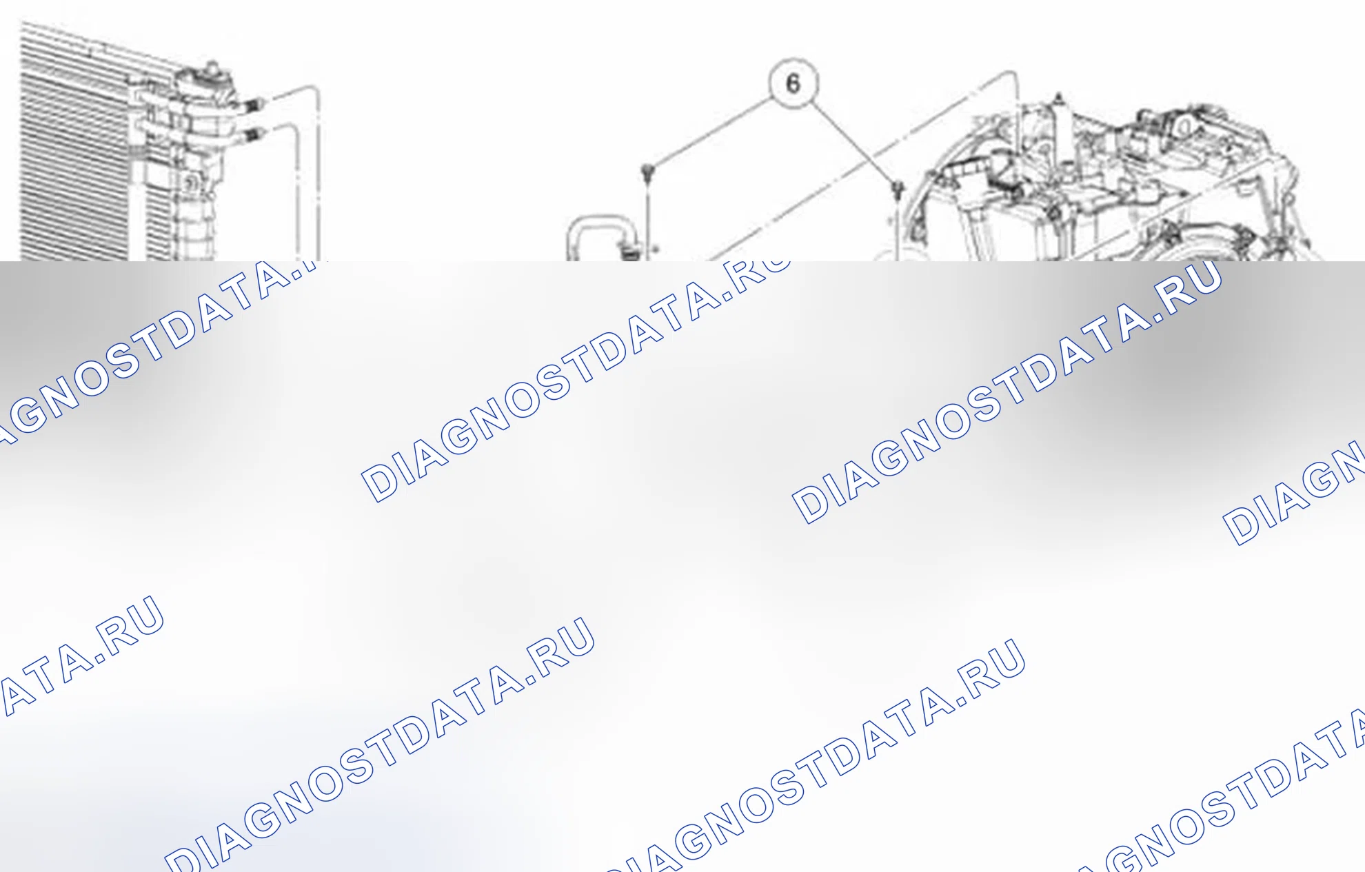 Рис. 1: Охлаждение коробки передач - 6F50 и 6F55. Ford Explorer V