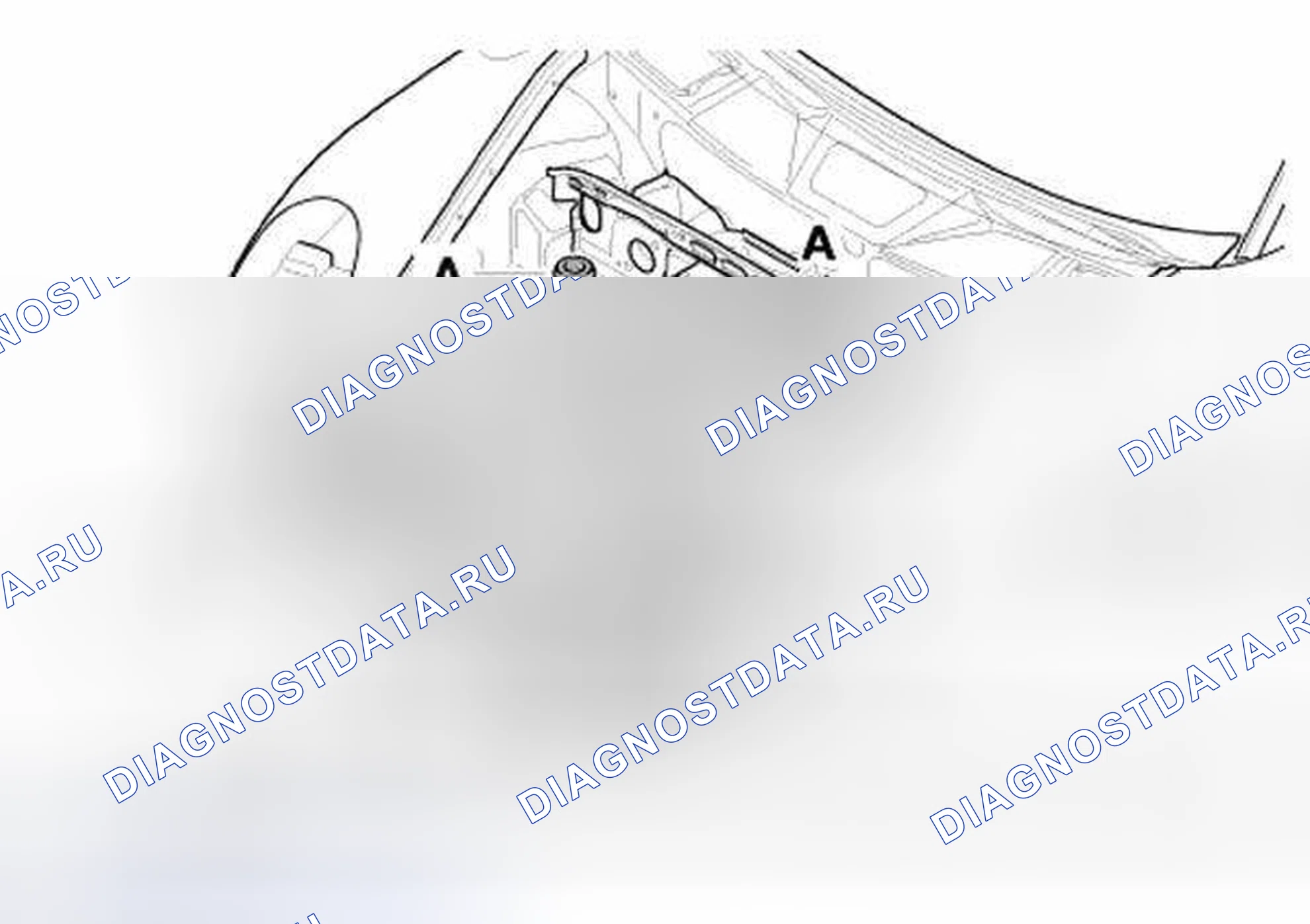 Рис. 227: Верх передней части транспортного средства. Porsche 911 GT3 996 рестайлинг