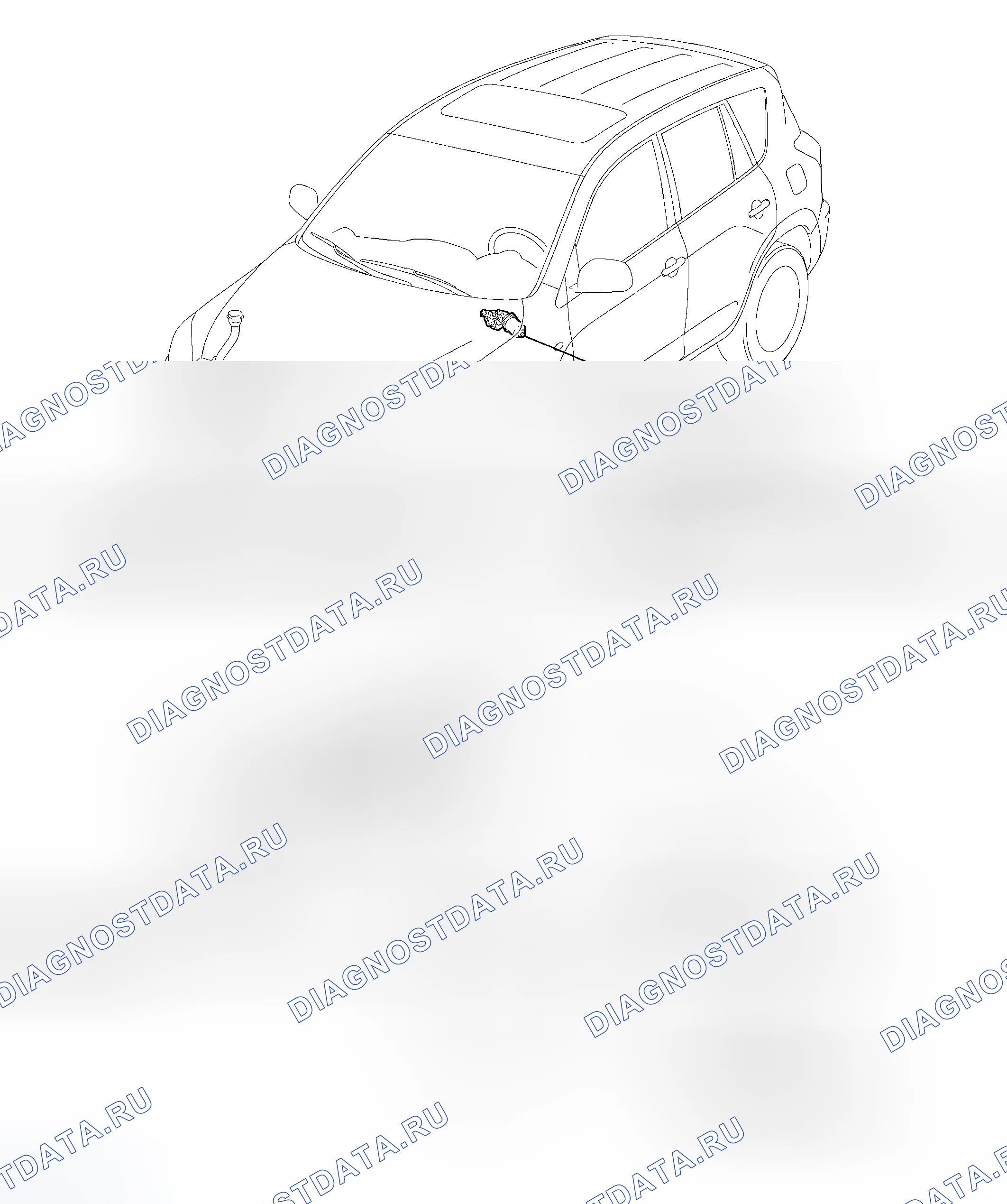 Рис. 1: РАСПОЛОЖЕНИЕ ДЕТАЛЕЙ. Toyota RAV4 III