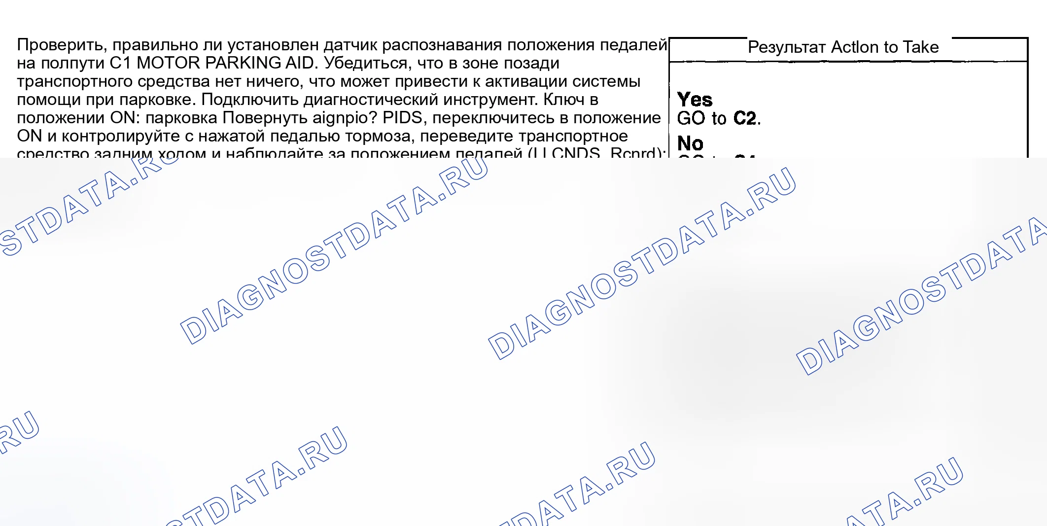 Рис. 49: КОНТРОЛЬНАЯ ТОЧКА C: ЗАДНЕЕ СТОЯНОЧНОЕ ПРИСПОСОБЛЕНИЕ РАБОТАЕТ НЕПРАВИЛЬНО. Ford Pickup F250 Super Duty I