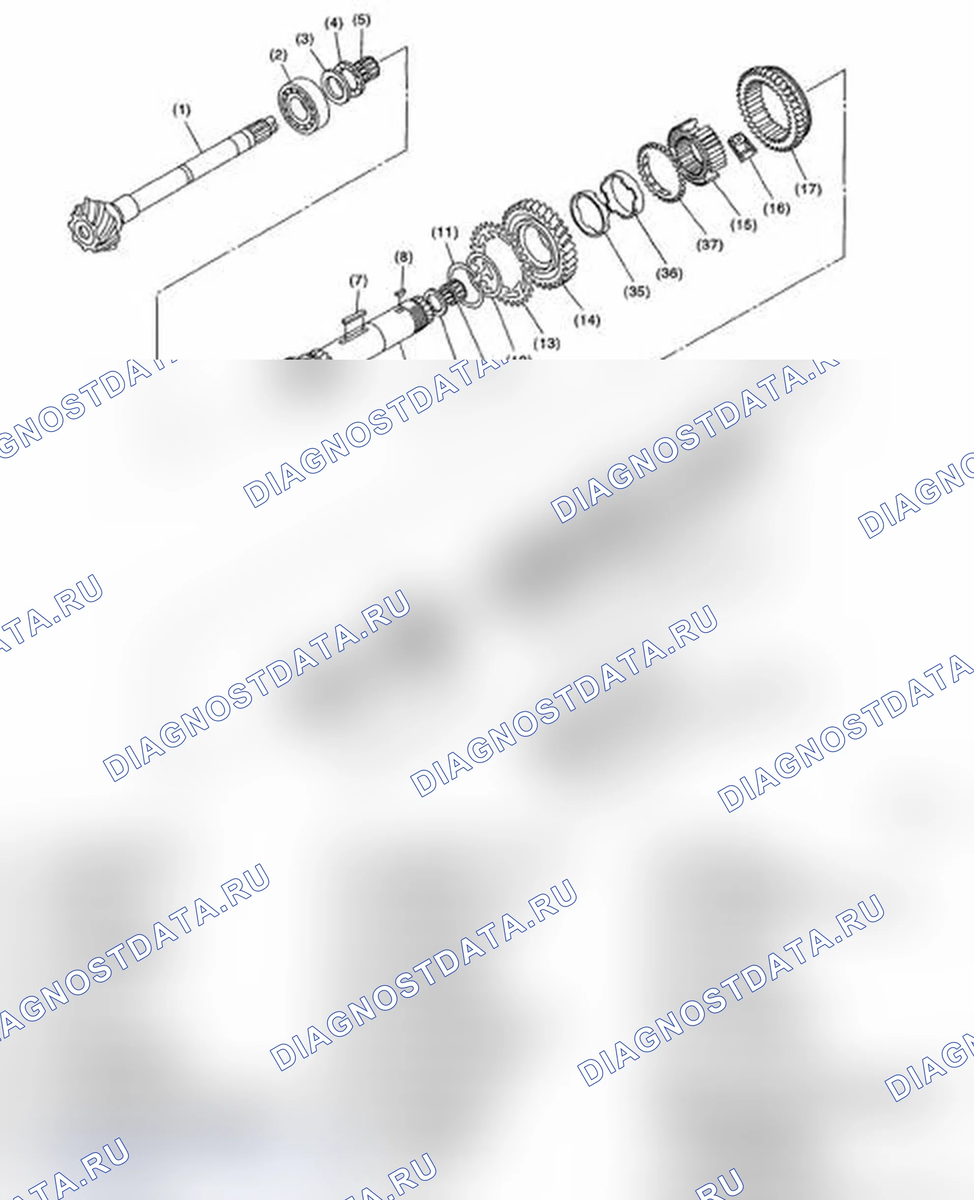 Рис. 212: УЗЕЛ ВЕДУЩЕЙ ШЕСТЕРНИ. Subaru Impreza WRX GH