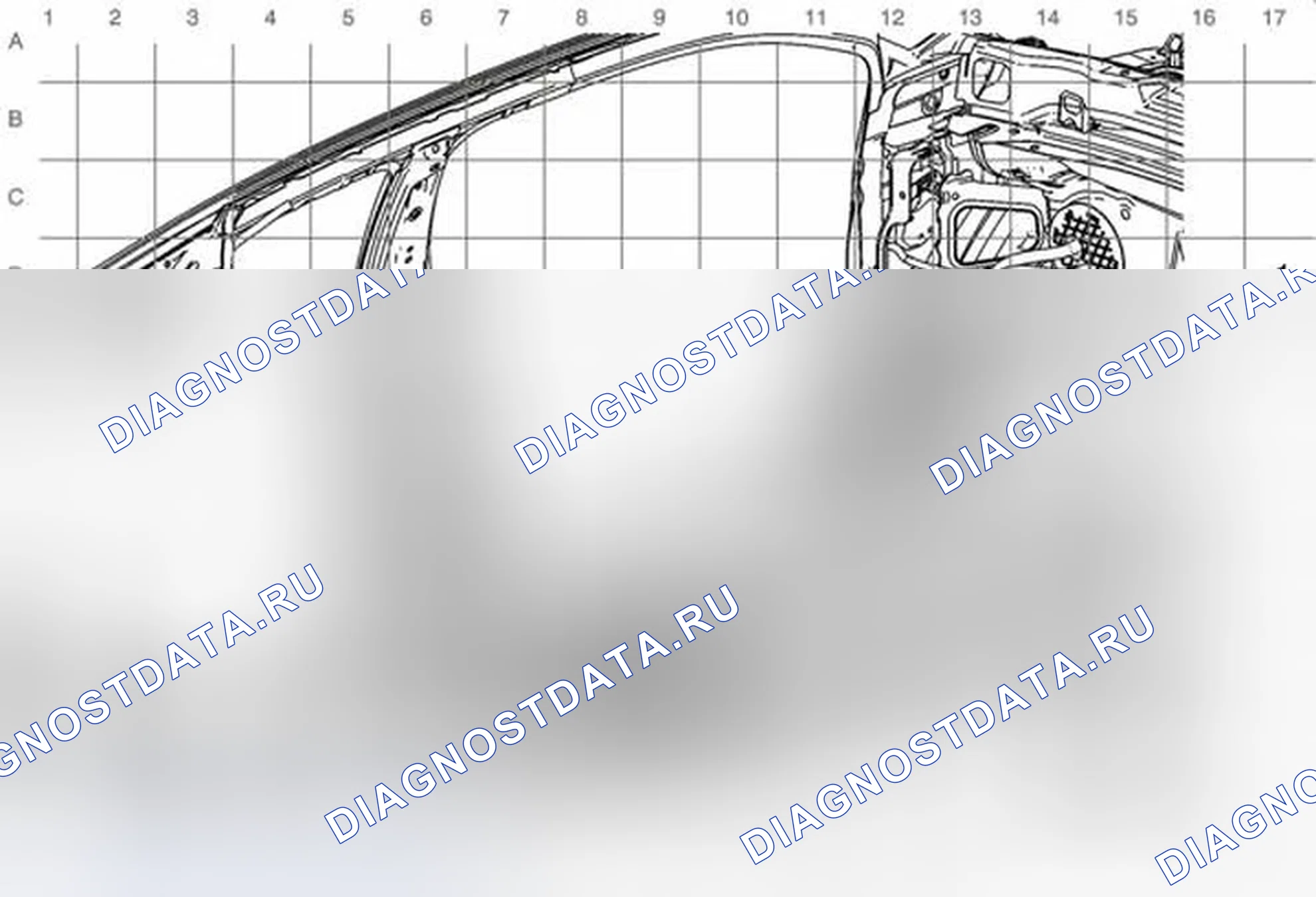 Рис. 152: Левая сторона прокладки кабелей в пассажирском салоне. Chevrolet Volt I