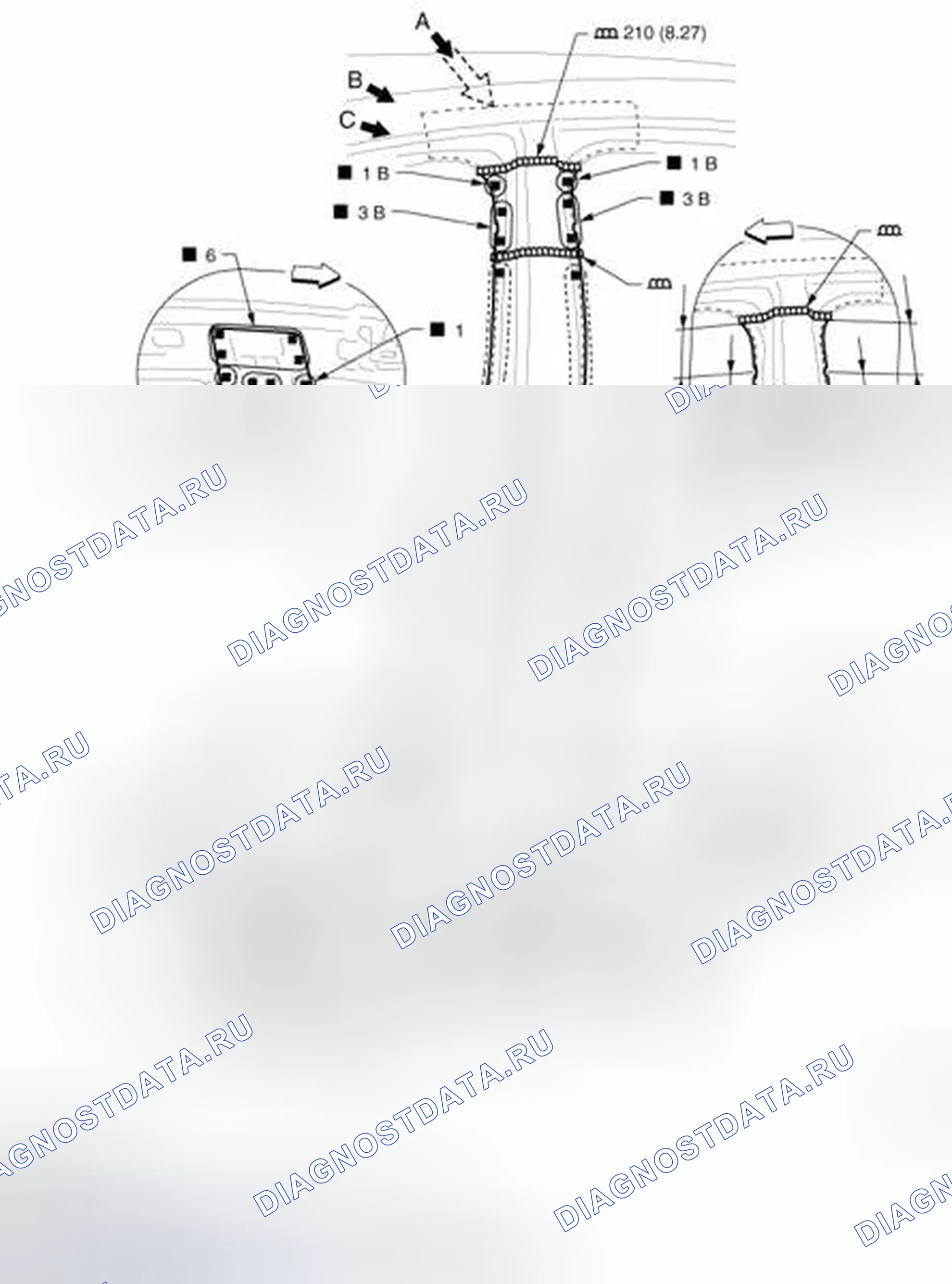 Рис. 264: Центральная стойка. Infiniti FX35 II