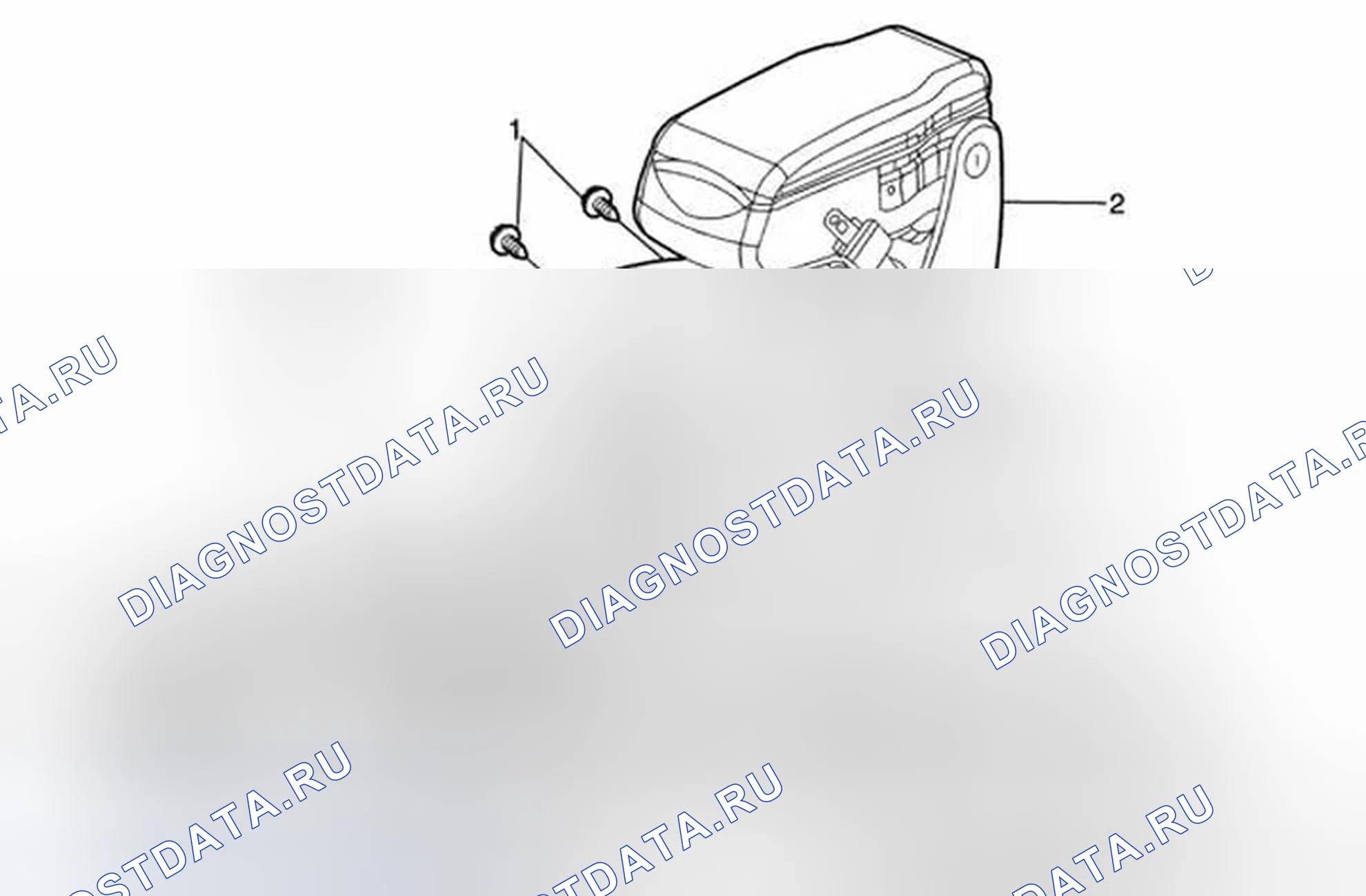 Рис. 2: Замена переднего центрального сиденья. Chevrolet Impala IX