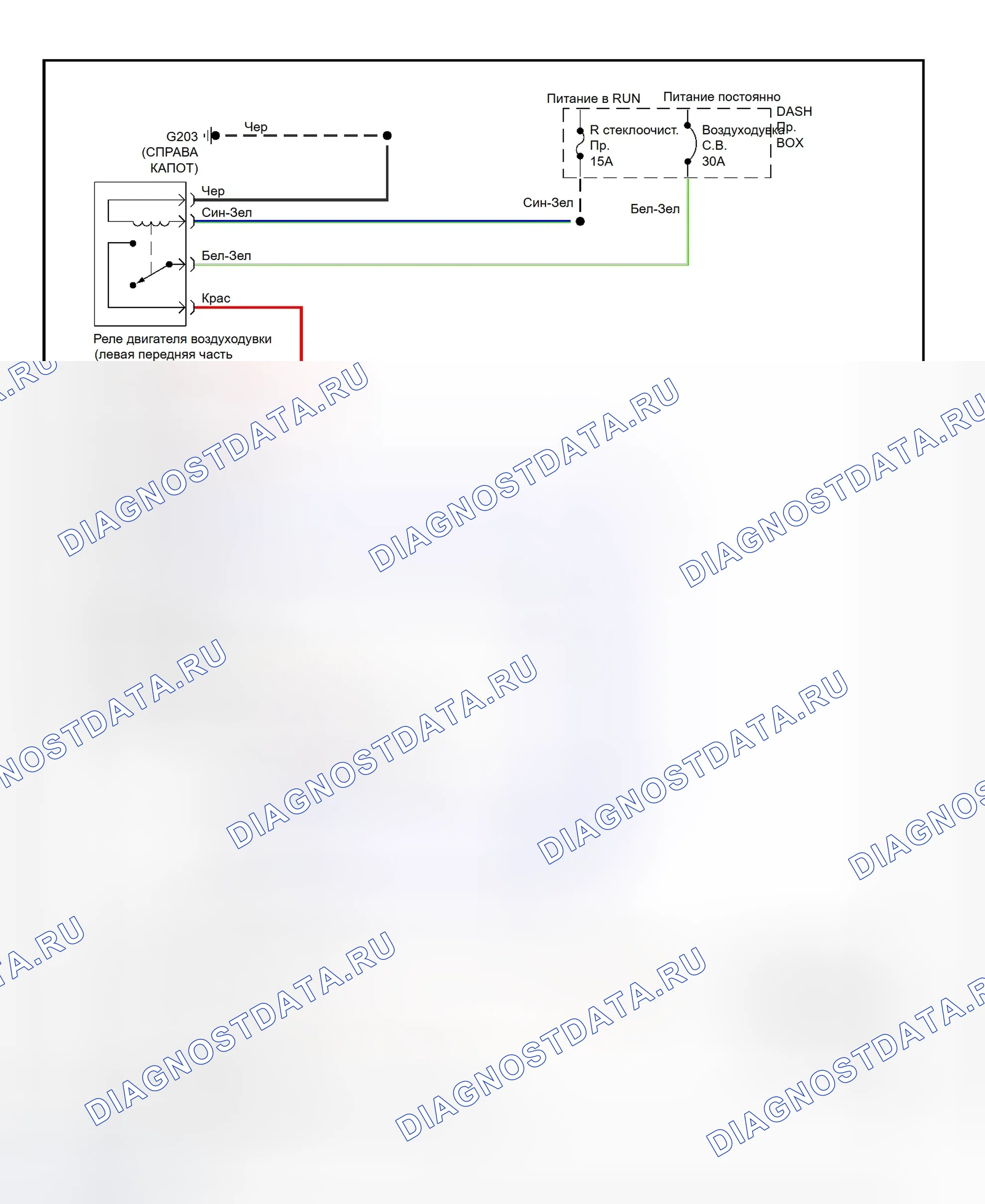 Рис. 3: Схема подключения системы подогревателя. Ford Aspire I