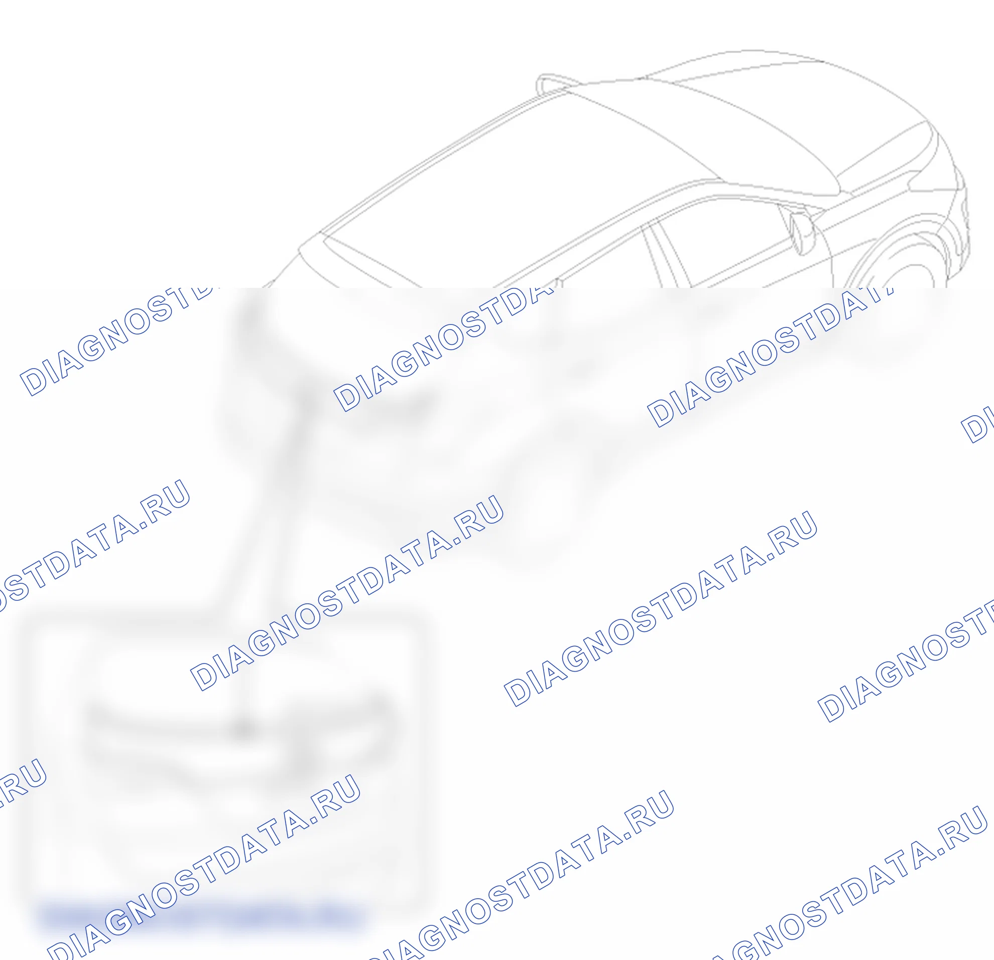 Расположение деталей задней панели двери багажника. Hyundai Santafe Sport DMA