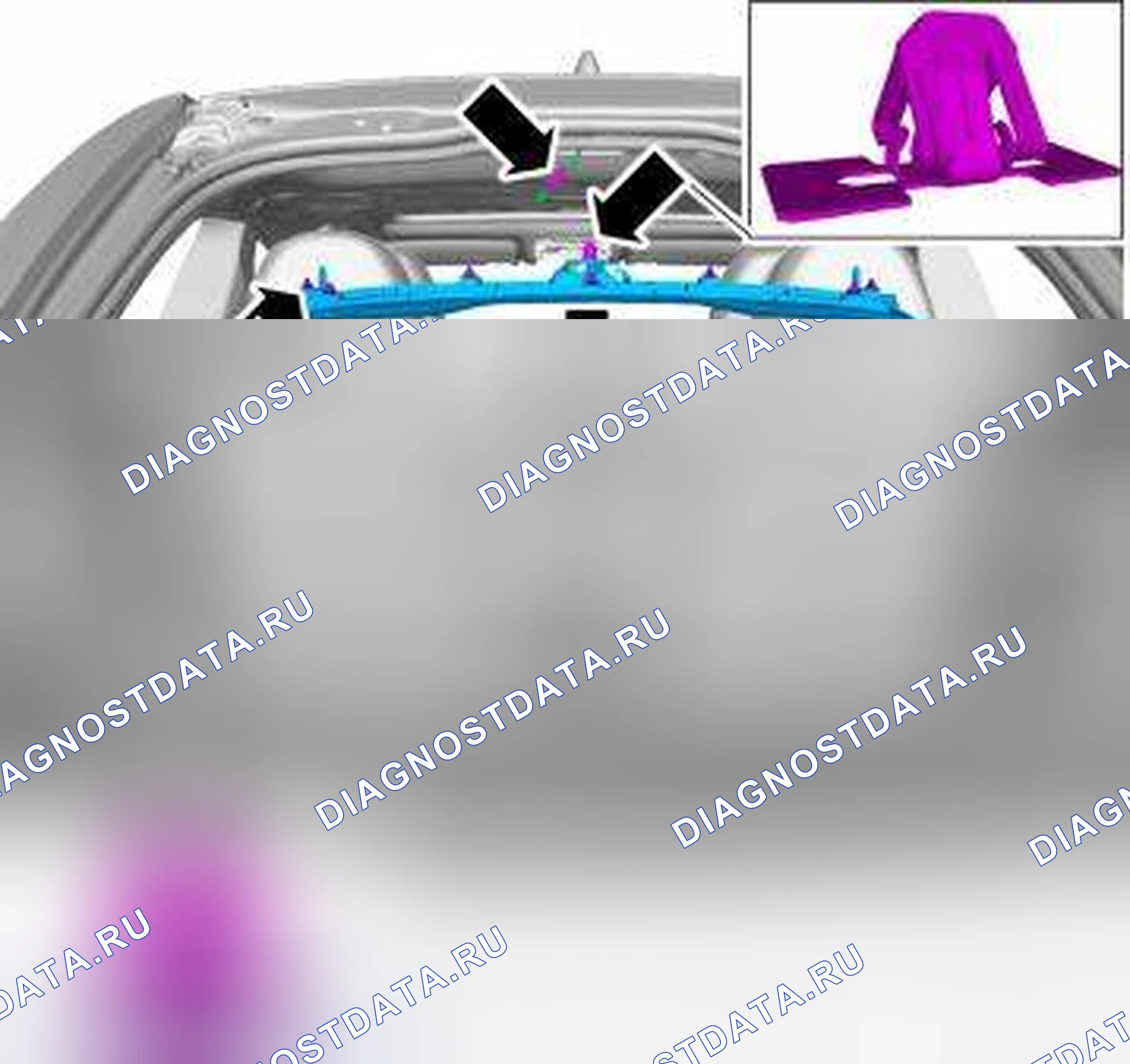 Рис. 32: ПАНЕЛЬ НАКЛОННОЙ НАПРАВЛЯЮЩЕЙ. Volvo V50 I рестайлинг