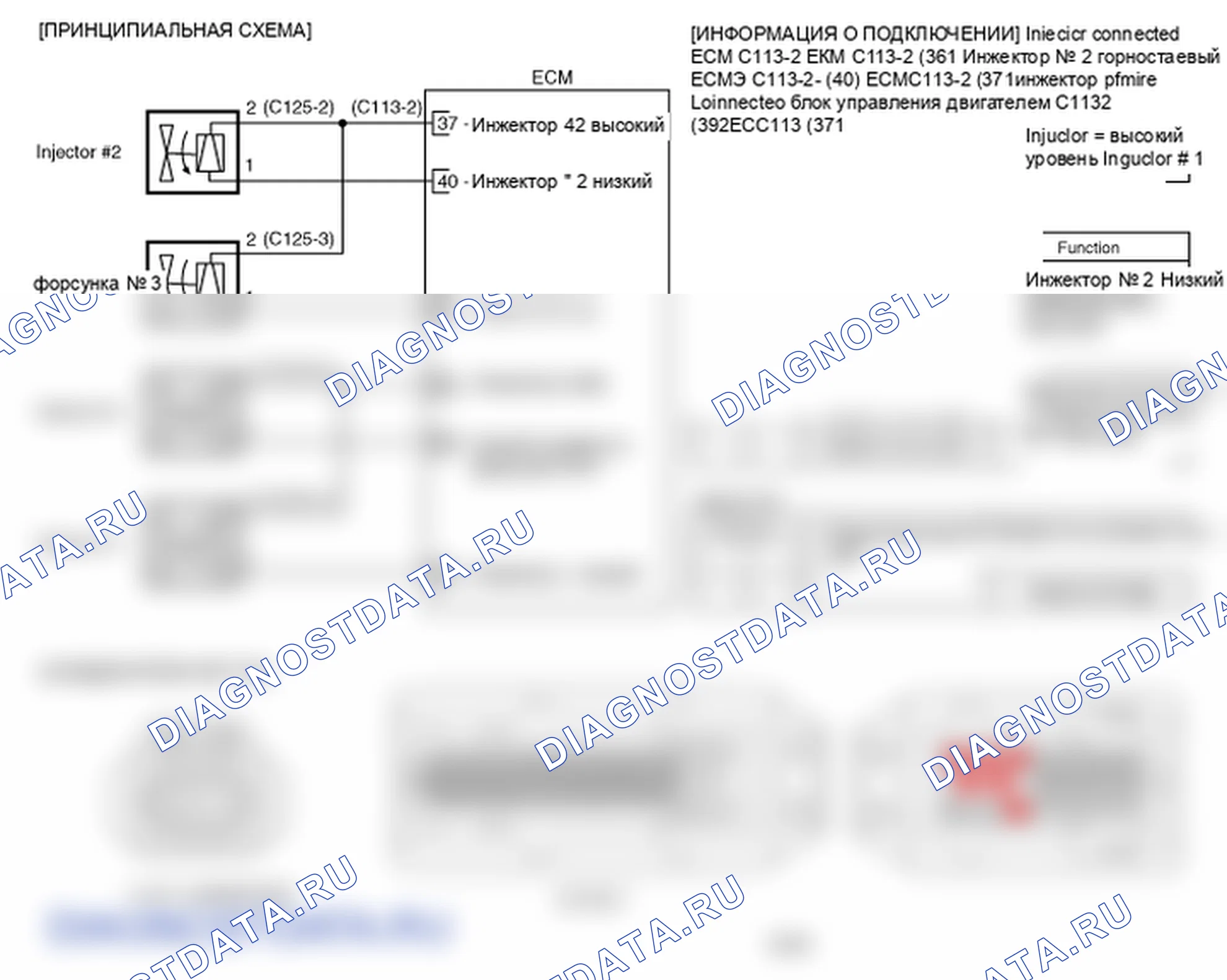 Фрагмент электросхемы: P0266. Kia Sportage KM
