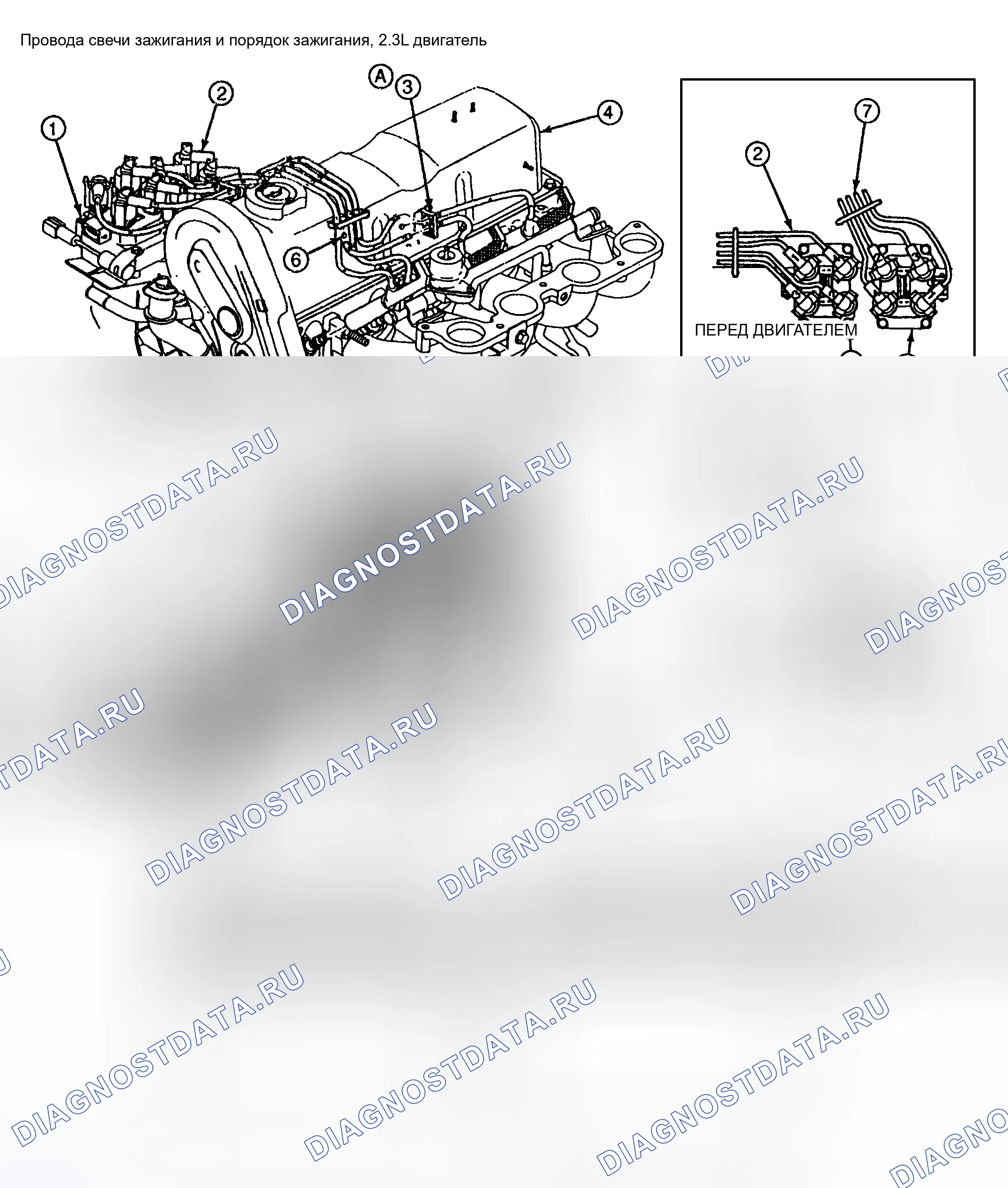 Рис. 2: РАЗВОДКА ПРОВОДОВ СВЕЧИ ЗАЖИГАНИЯ (2,5л). Hyundai Porter II