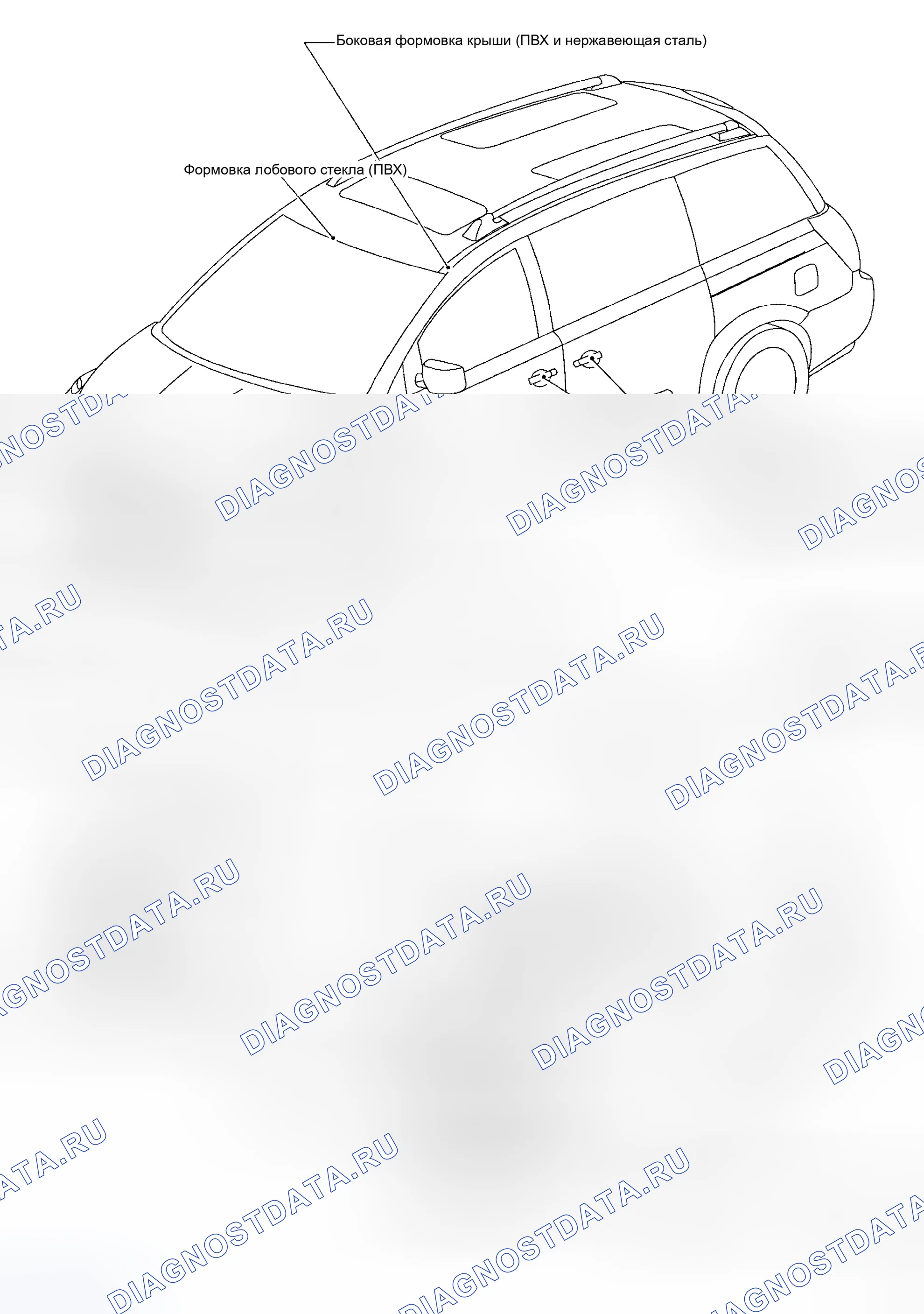 Рис. 381: РАСПОЛОЖЕНИЕ ПЛАСТМАССОВЫХ ДЕТАЛЕЙ. Honda S660 I
