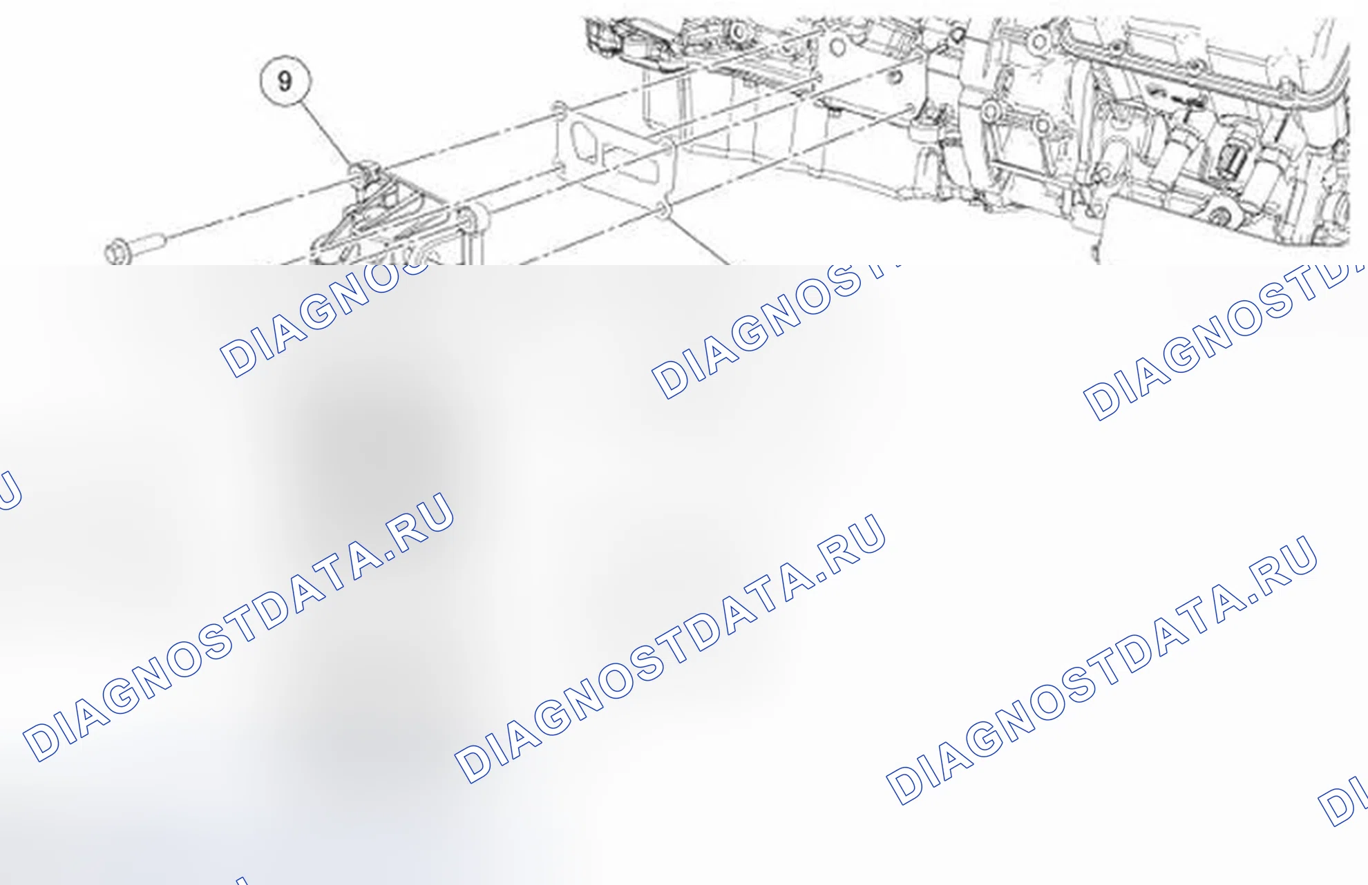 Рис. 672: Компоненты смазки двигателя - разнесенный вид. Ford Escape II
