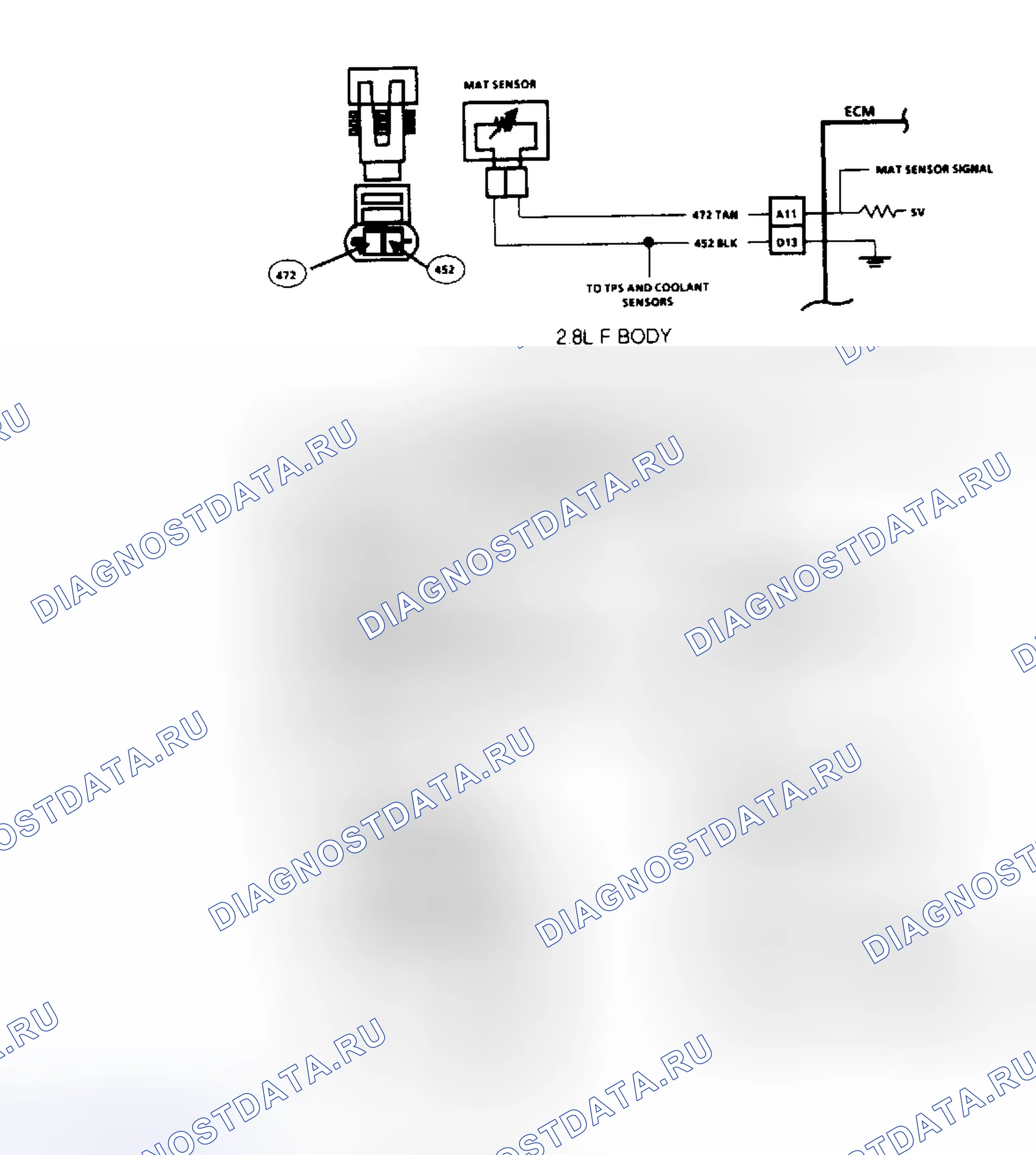 Рис. 391: Блок-схема кода 23. Высокое напряжение датчика МАТА корпуса 2.8L «F». Chevrolet Camaro III рестайлинг