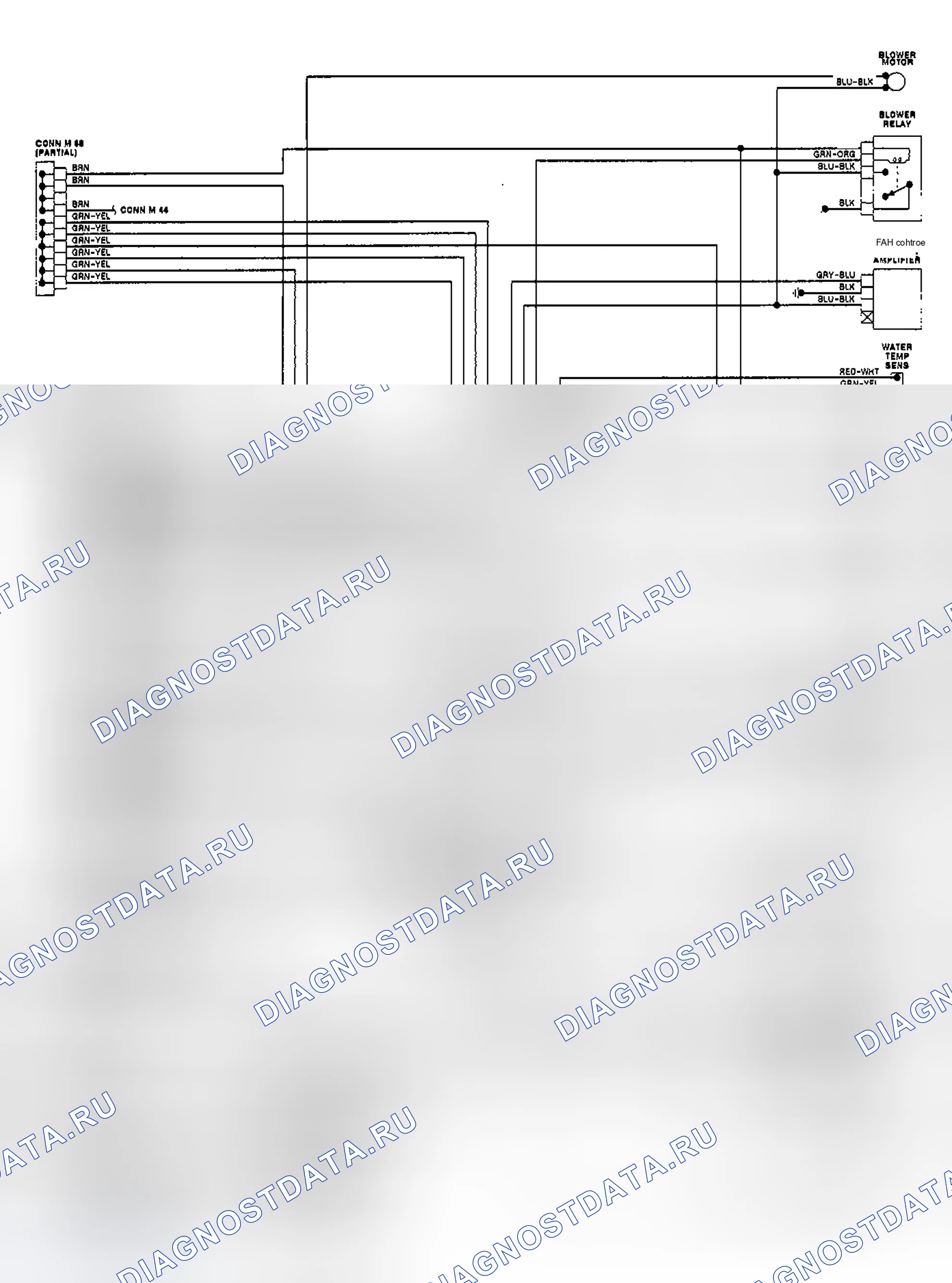 Рис. 51: Схема подключения автоматической системы A / C-отопитель (1990). Infiniti Q45 I