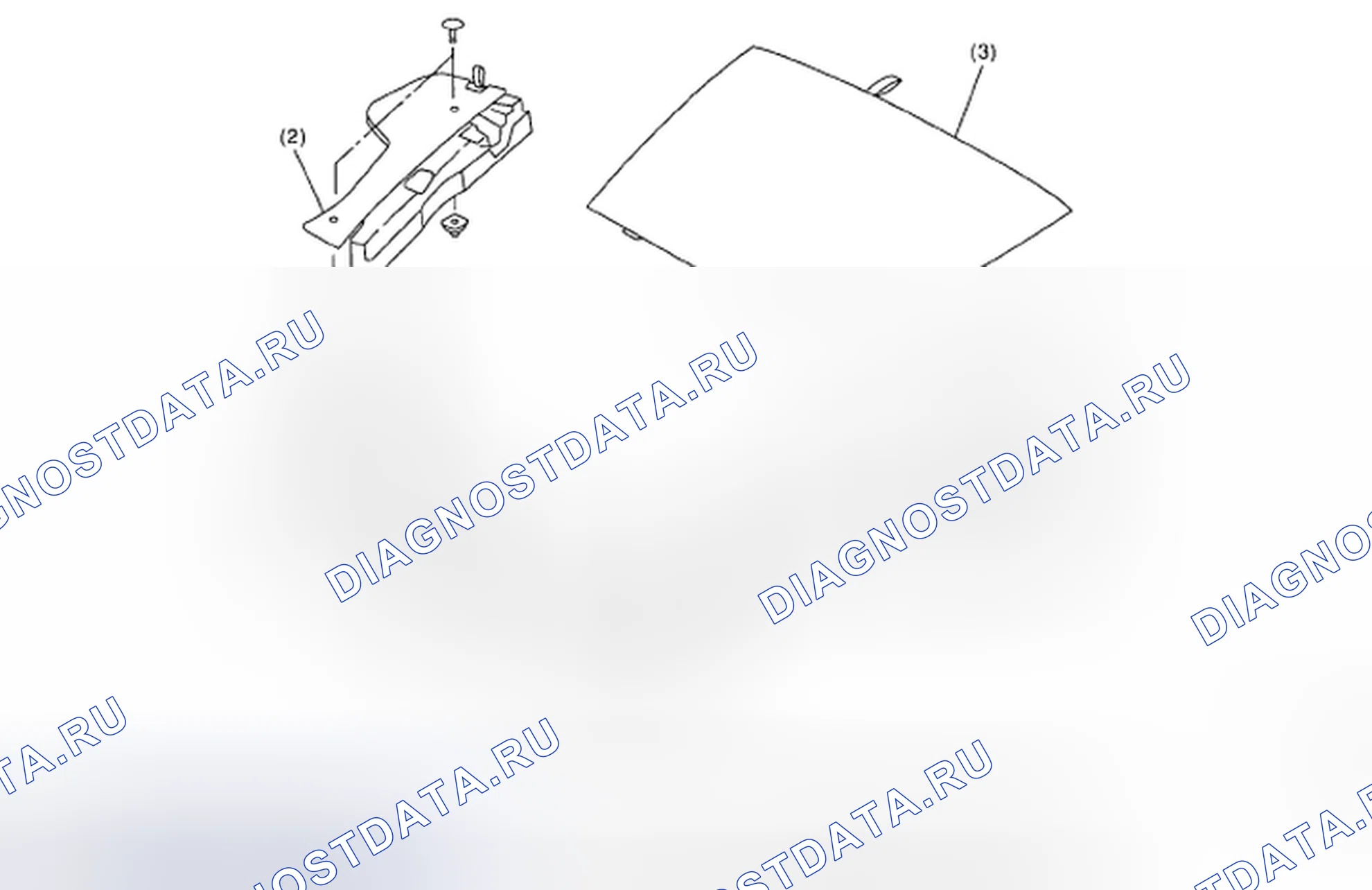 Рис. 36: Покомпонентный вид багажного коврика. Subaru Impreza GD/GC/GG рестайлинг 2