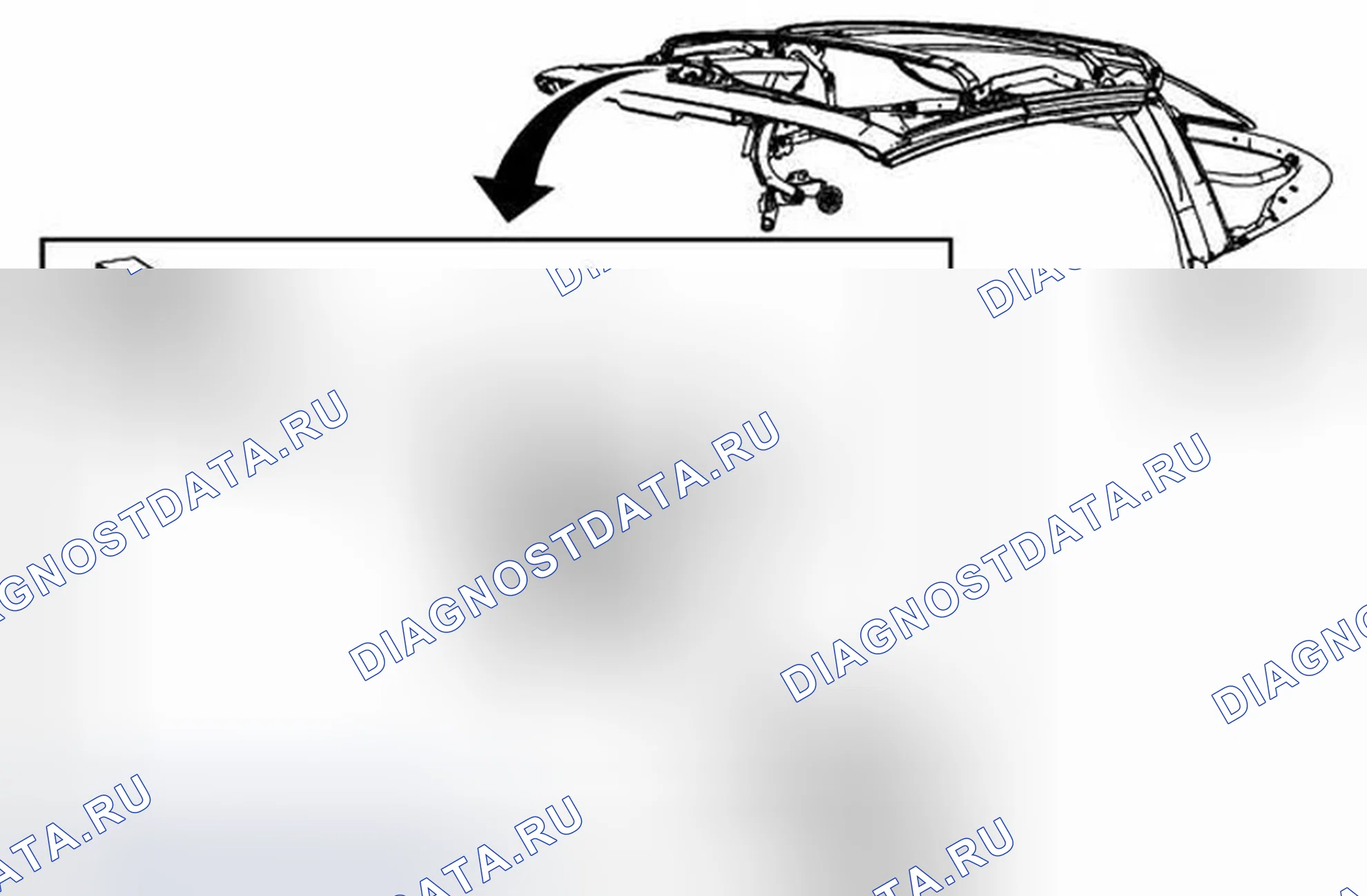 Рис. 9: Замена ручки передней защелки складного верха. Chevrolet Corvette C6