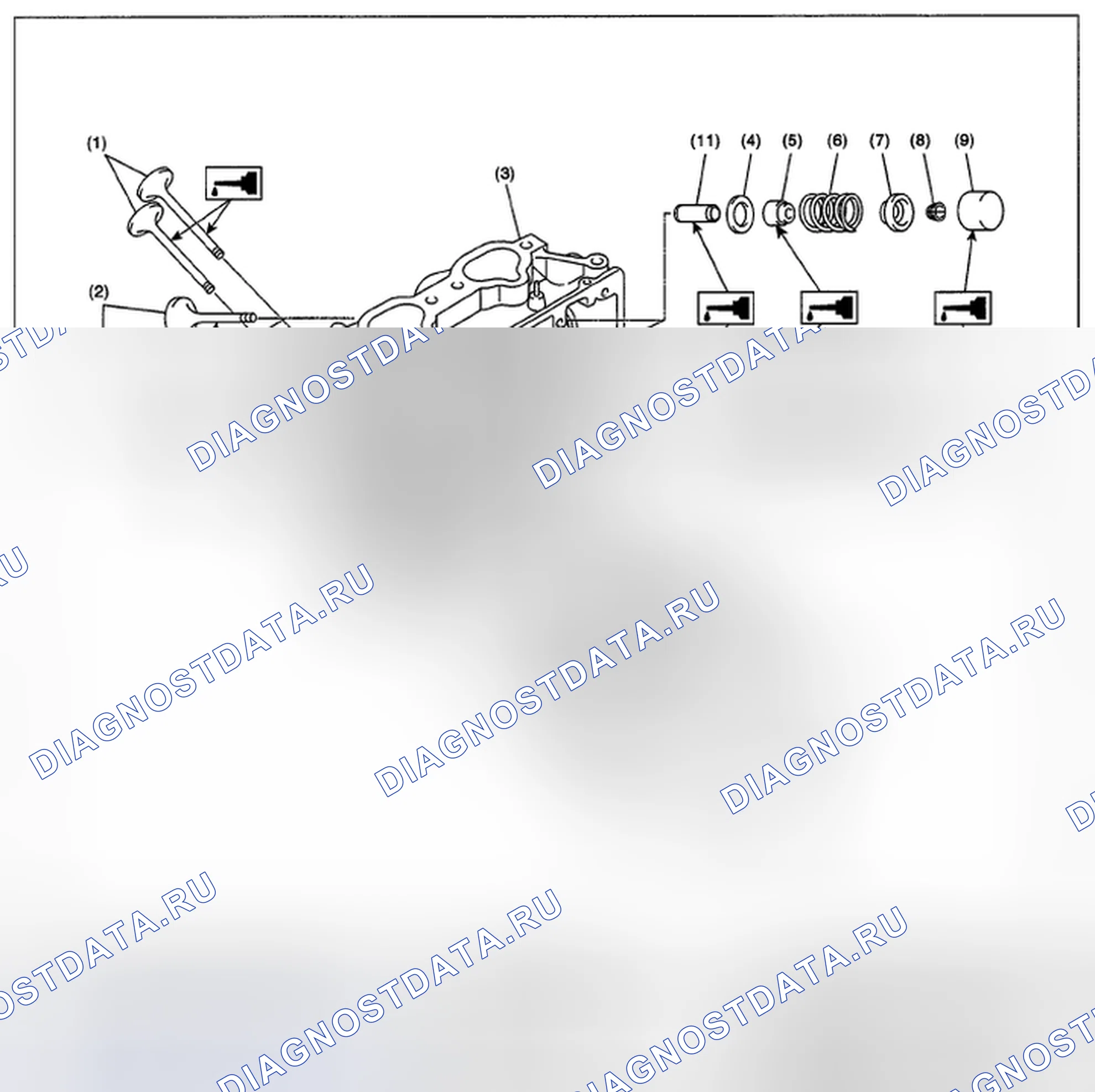 Рис. 75: ГОЛОВКА ЦИЛИНДРА И КЛАПАН В СБОРЕ. Subaru Impreza WRX STI GR