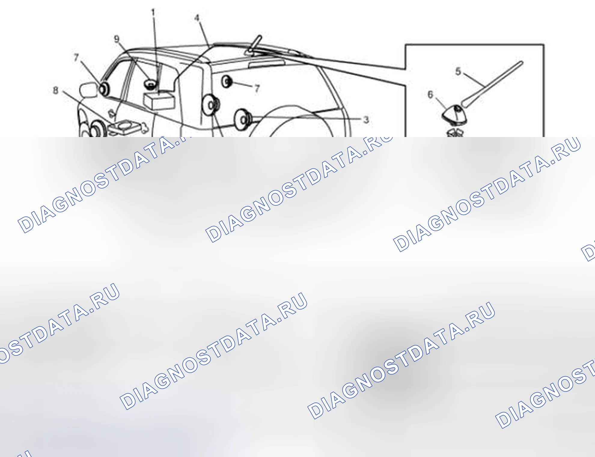 Рис. 8: Расположение компонентов аудиосистемы. Suzuki Grand Vitara II рестайлинг