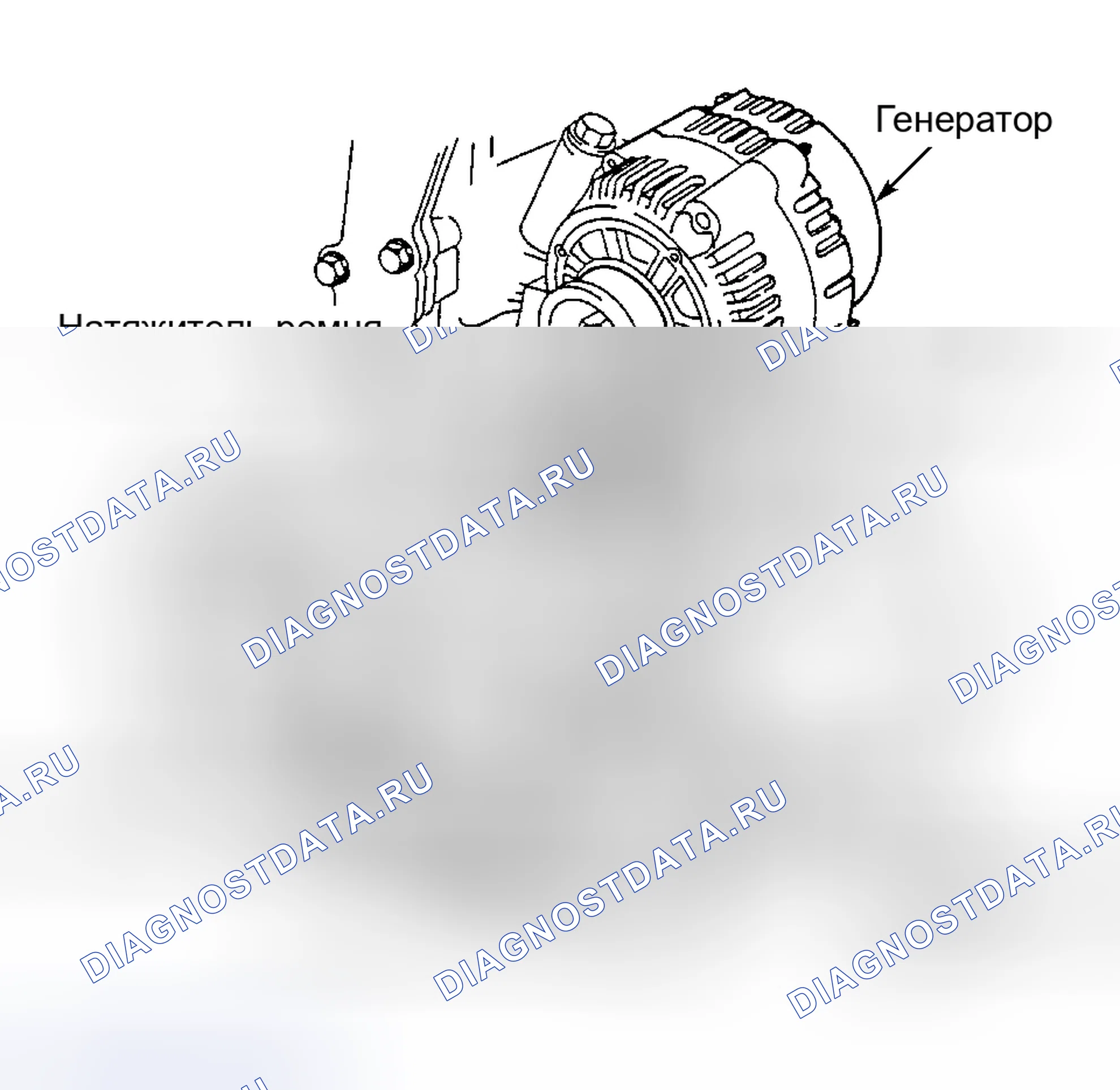 Рис. 9: Трассировка серпантинного ремня (кузова 2.4L «J» и «N»). Hyundai Stellar I
