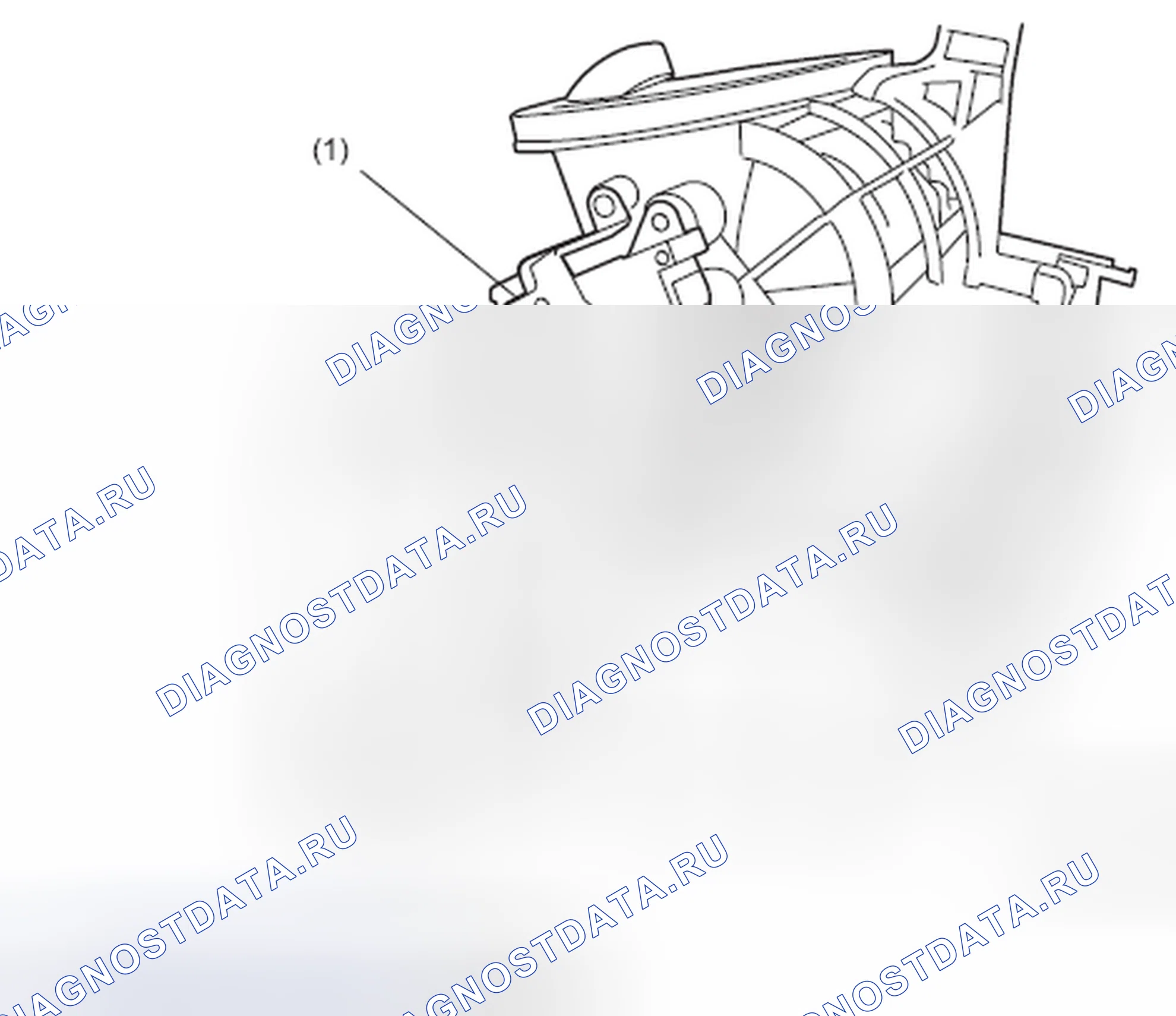 Рис. 38: ПРИВОД ДВЕРИ FRESH/RECIRC. Subaru Outback BR рестайлинг