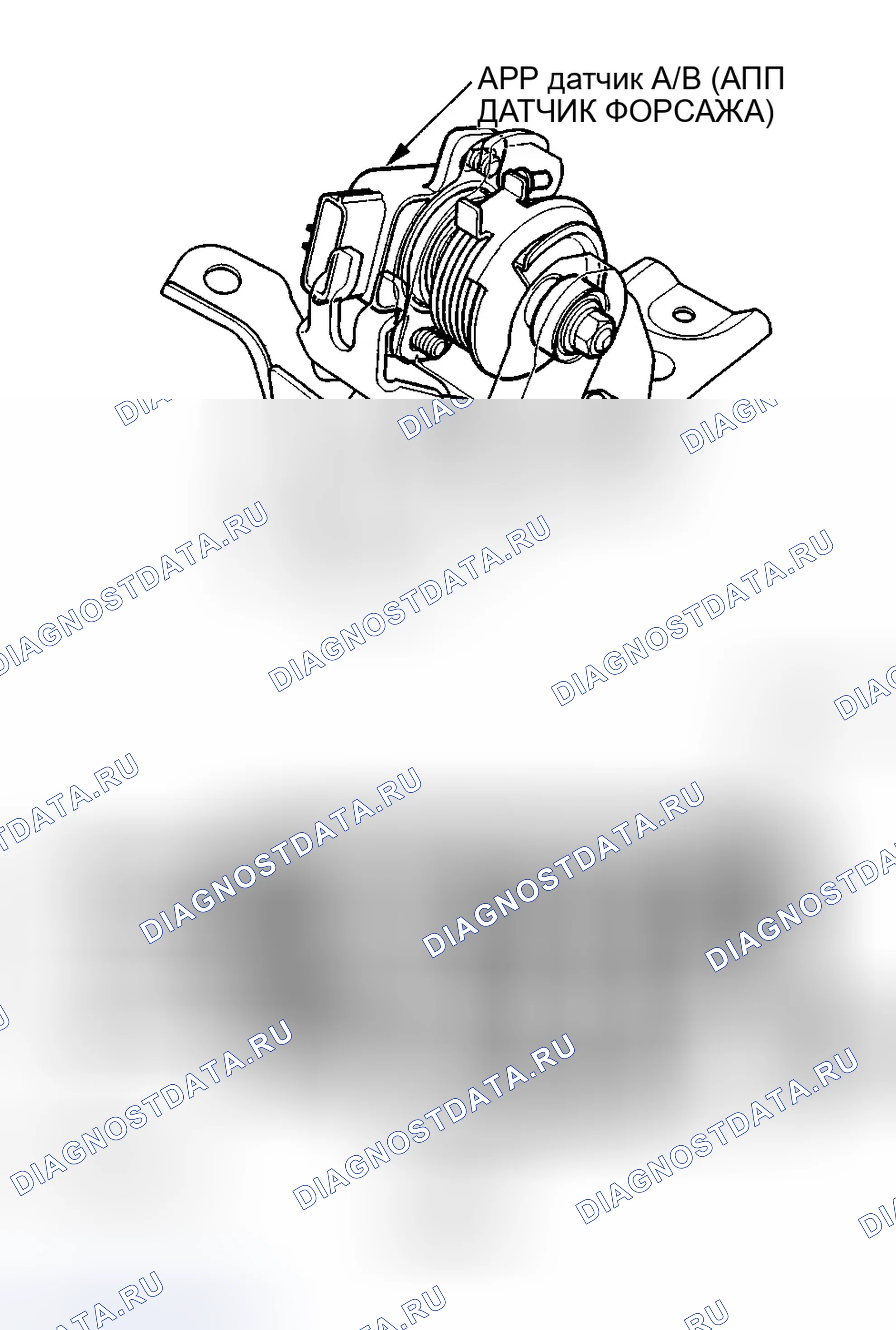 Рис. 30: Датчик положения педали акселератора (APP). Honda Ridgeline I