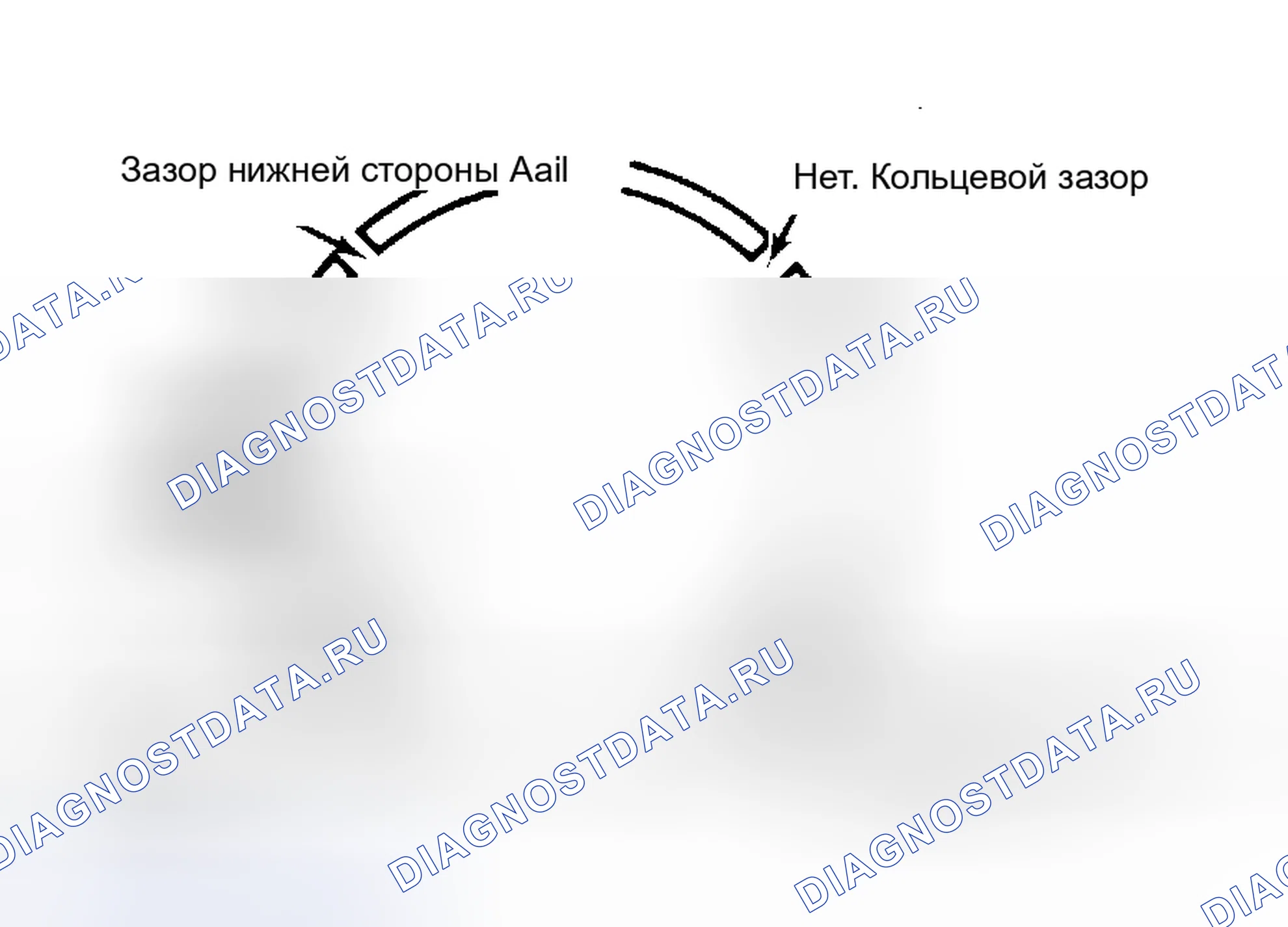 Рис. 32: Положения концевых зазоров поршневых колец При установке поршневых колец нанесите метки производителя. Предоставлено Chrysler Motors.. Dodge Caravan I