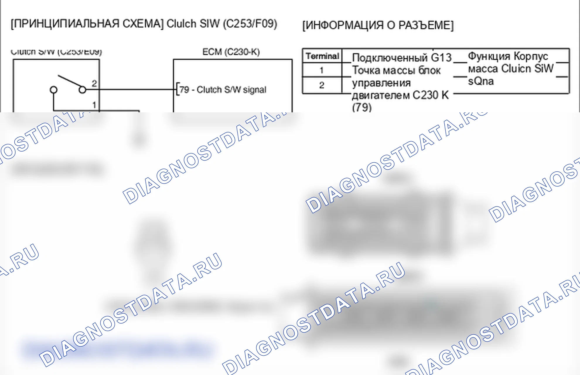 Фрагмент электросхемы: P0830. Hyundai Santa Fe CM