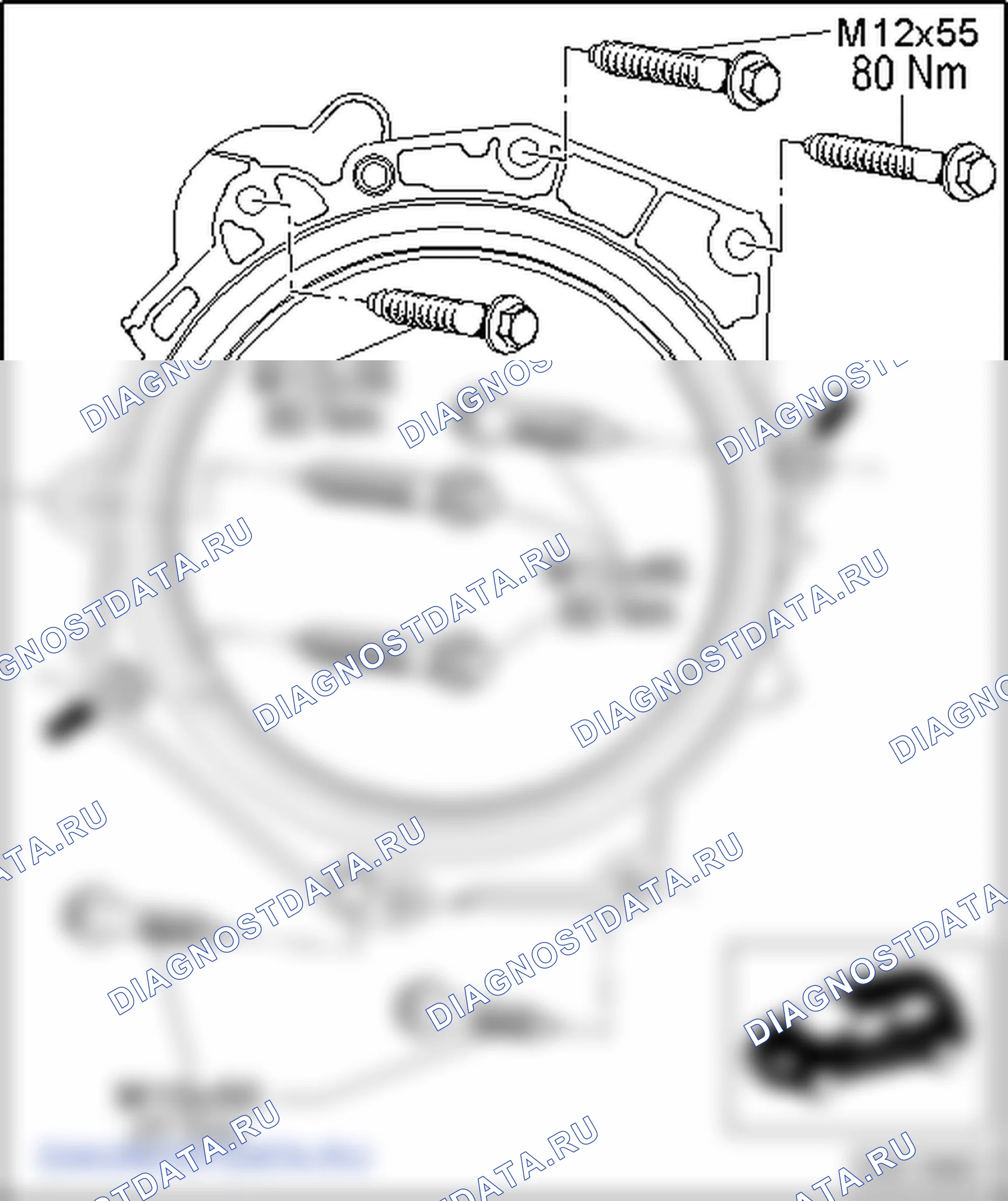 Моменты затяжки »КП к двигателю«. Volkswagen Golf Mk5