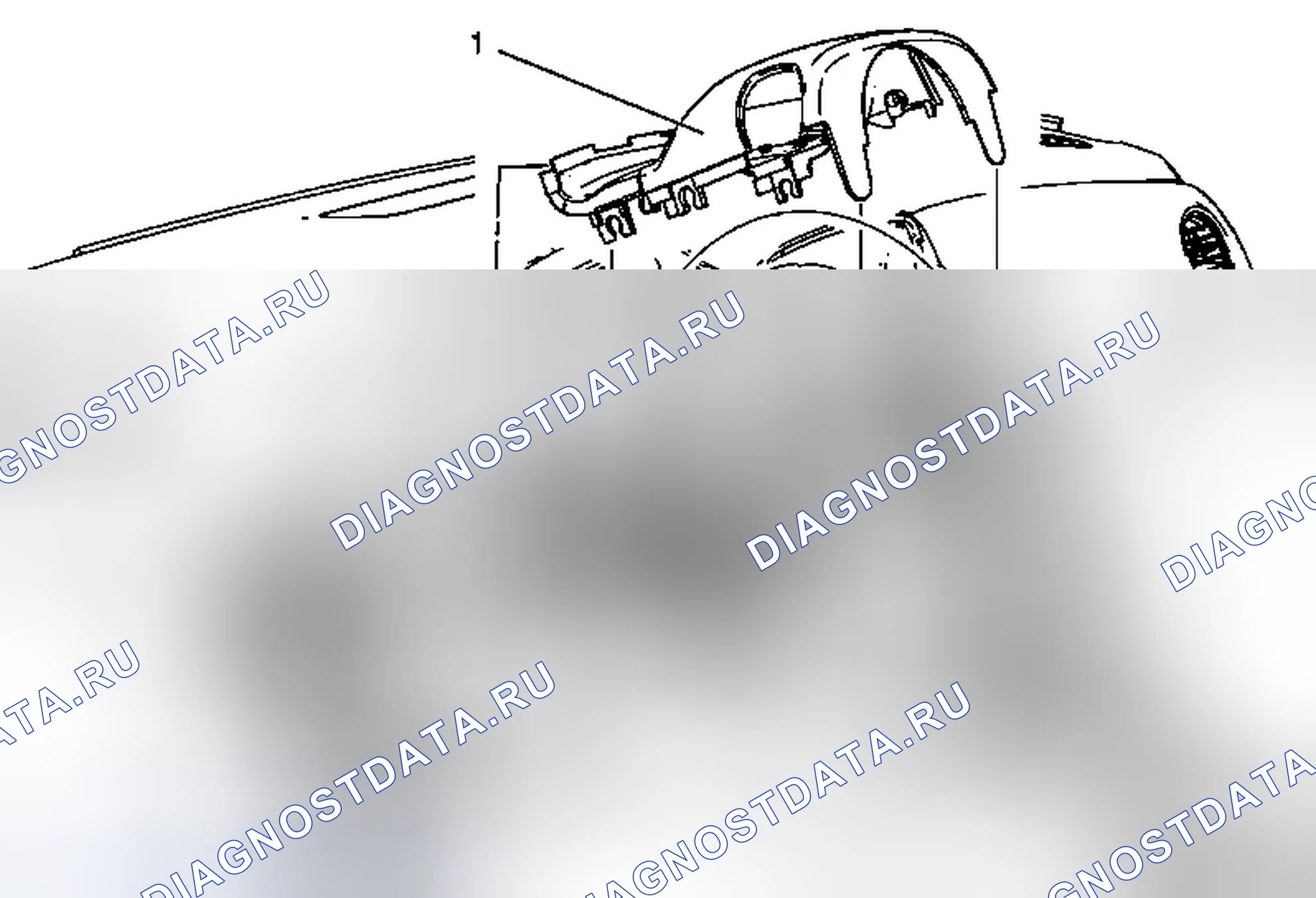 Рис. 1: Замена крышки верхней части рулевой колонки. Chevrolet Cruze I рестайлинг