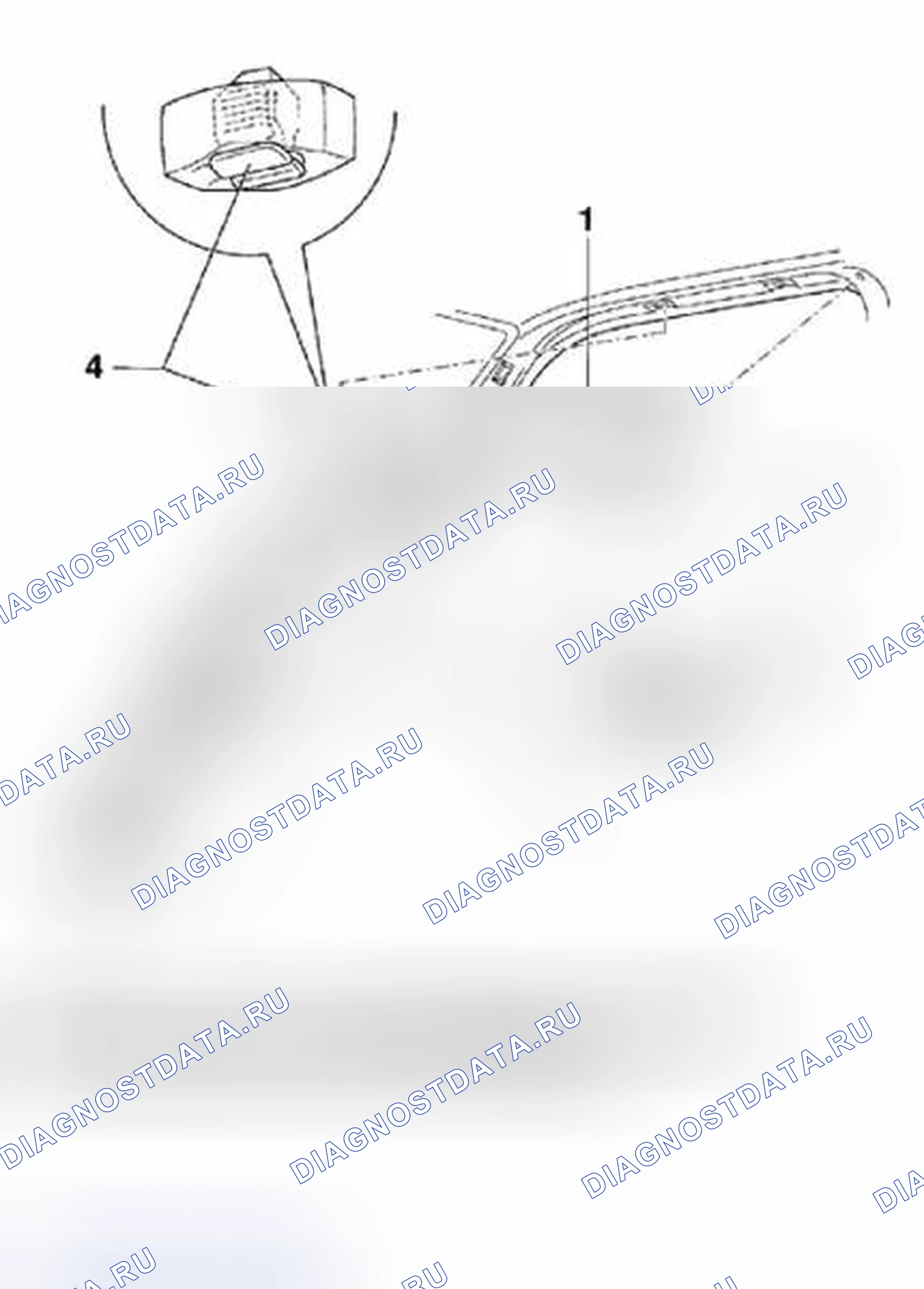 Рис. 28: Определение облицовки стойки A, верхняя часть. Volkswagen Golf Mk3