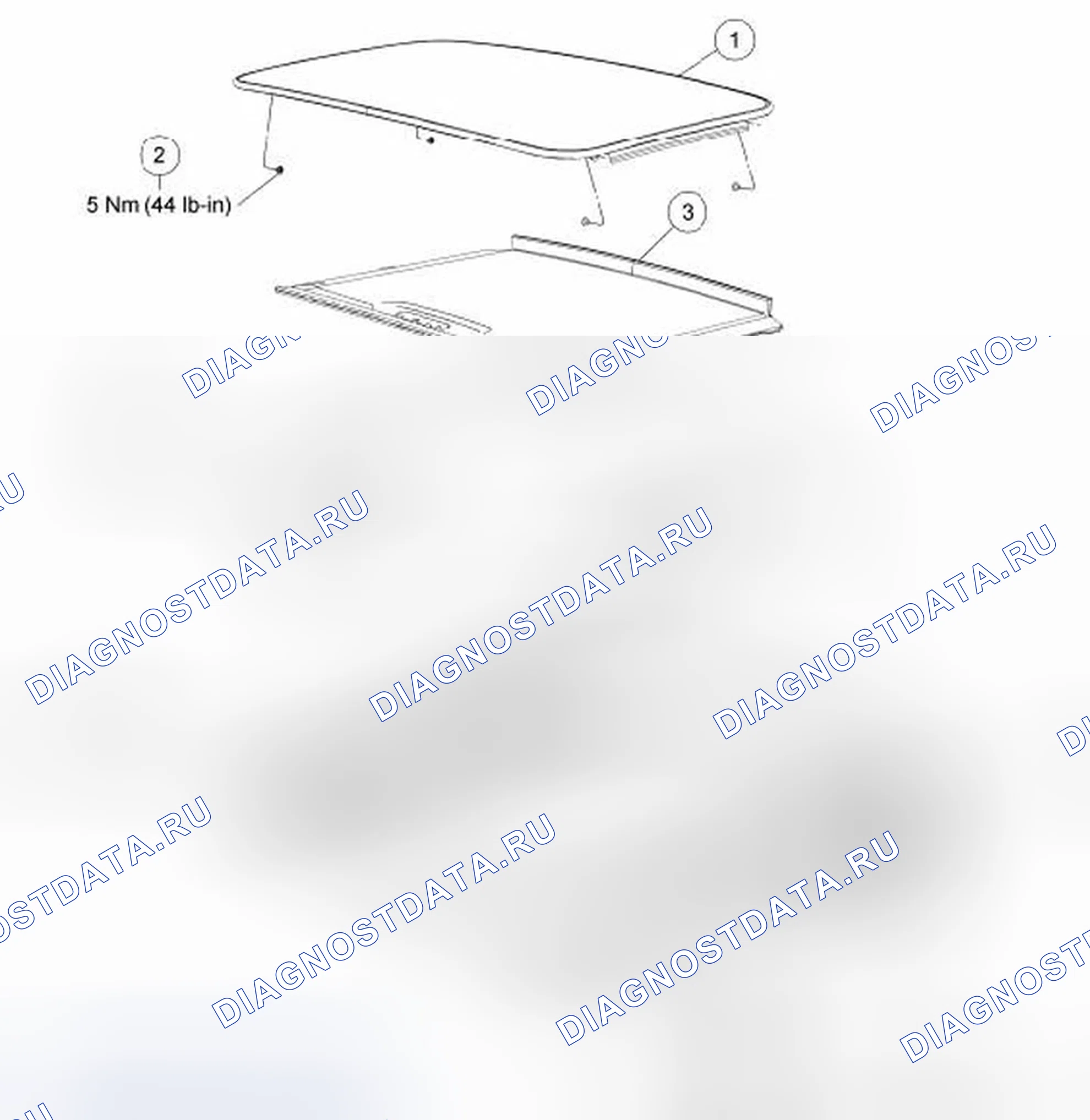 Рис. 22: Панель проема крыши - разнесенный вид. Ford Taurus VI