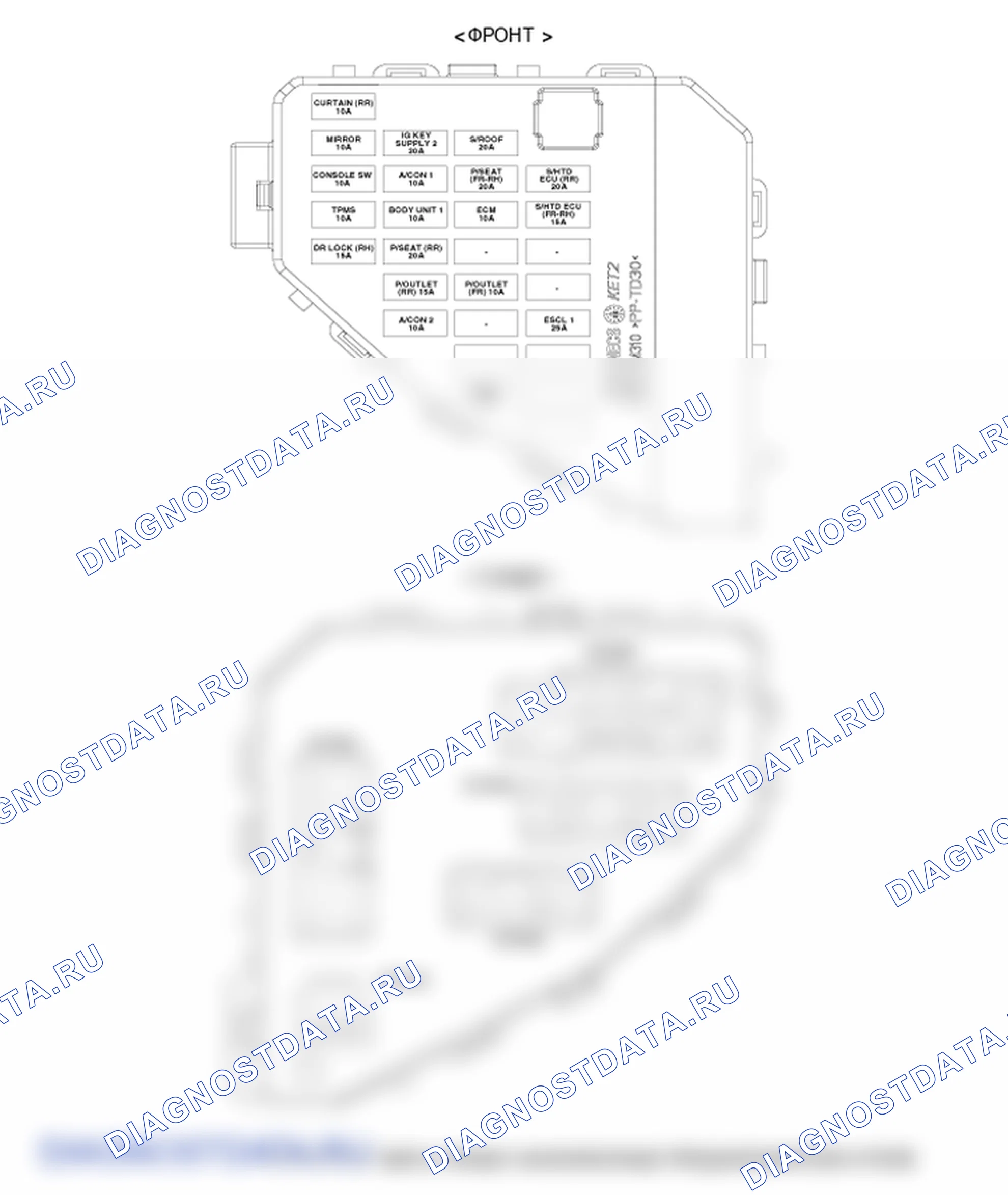 Детали коробки реле (пассажирский салон). Hyundai Genesis BH