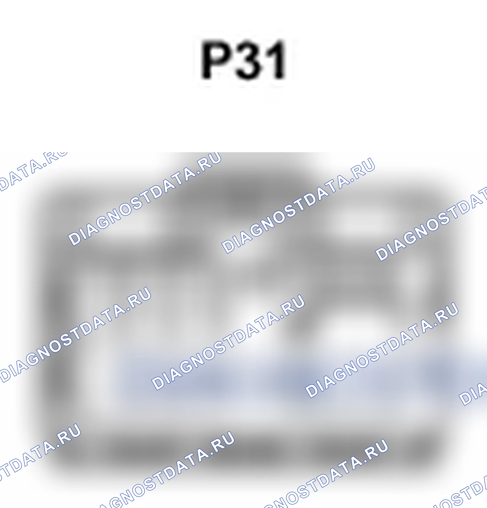 Рис. 412: Вид с торца разъема приемника управления дверью (P31). Lexus IS F I