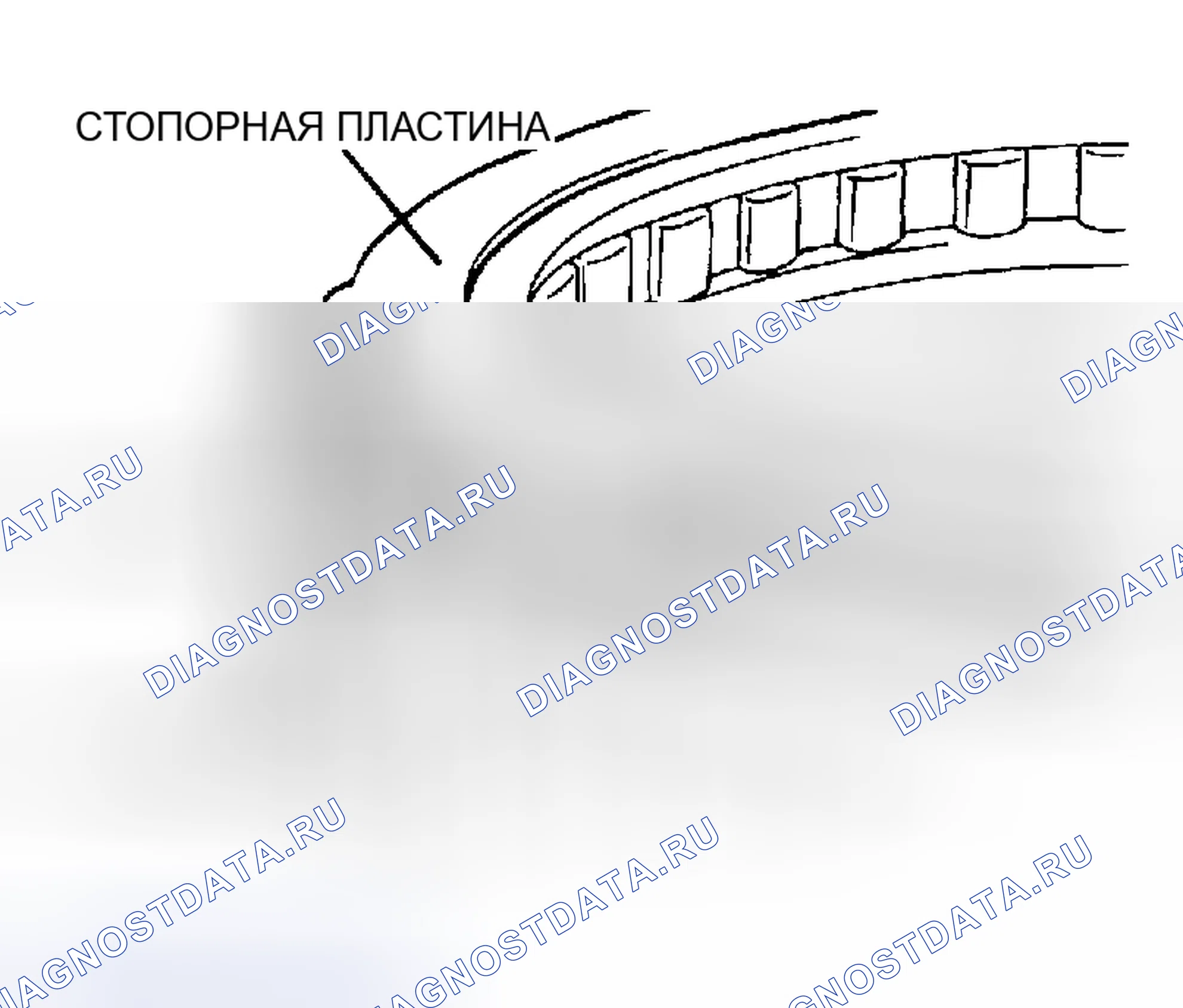 Рис. 101: > > B < < УСТАНОВКА СТОПОРНОЙ ПЛАСТИНЫ. Mitsubishi Montero III