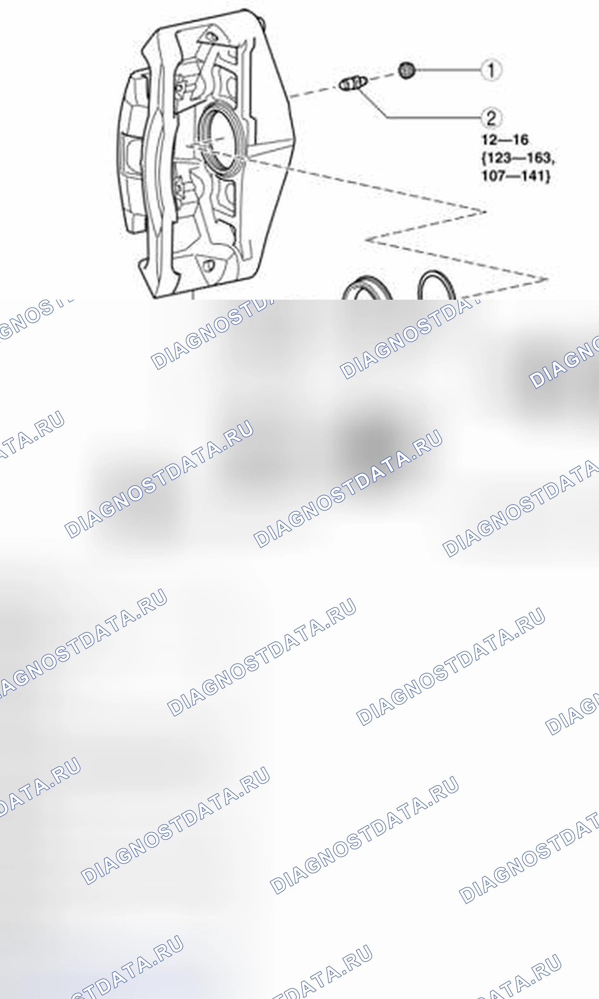 Рис. 26: ТОРМОЗНОЙ СУППОРТ (ПЕРЕДНИЙ) РАЗБОРКА / СБОРКА [Mzr 2.3 DISI Turbo]. Mazda 3 BL рестайлинг
