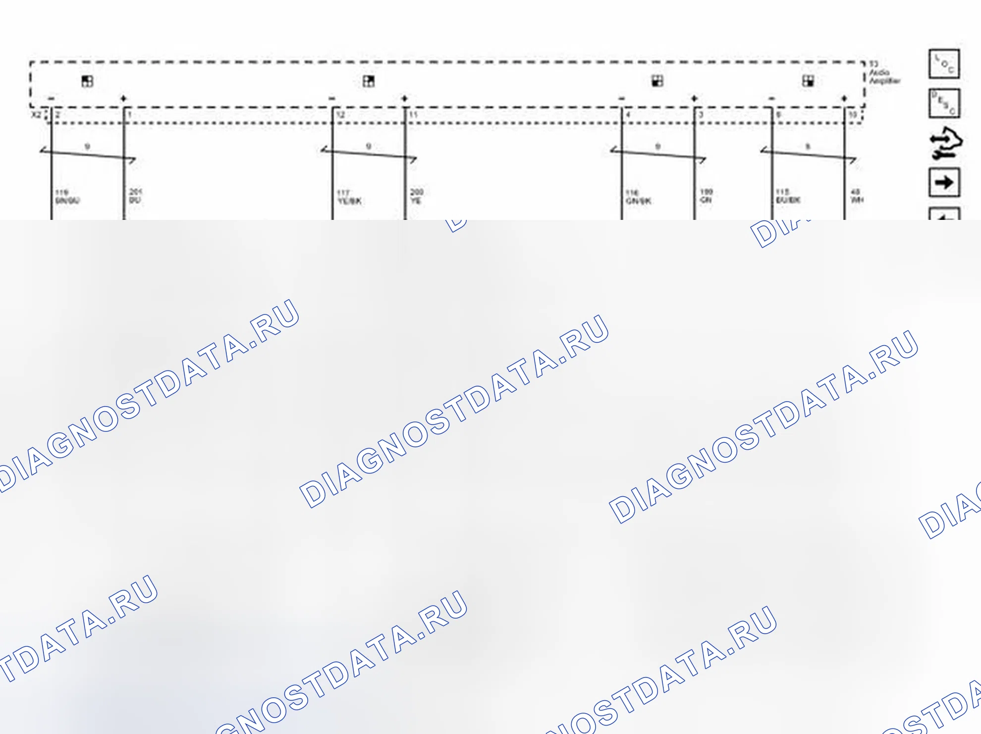 Рис. 4: Схемы подключения дверных динамиков (Uqa). Chevrolet Cruze I рестайлинг