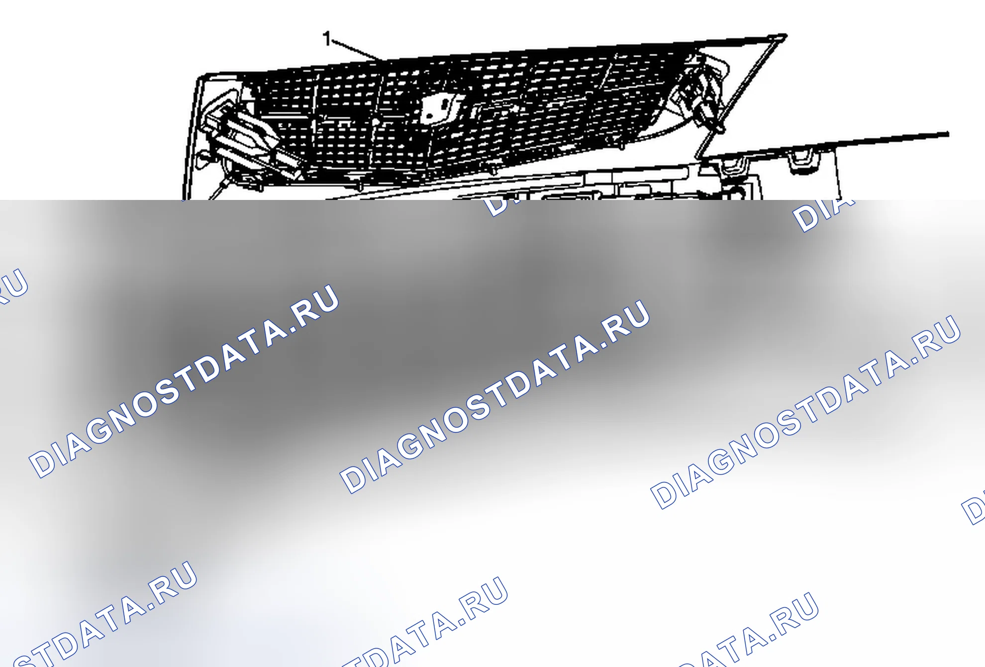 Рис. 8: Замена верхней решетки радиатора. Cadillac SRX II
