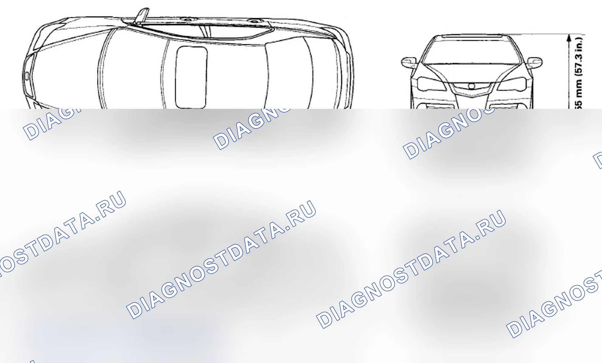 Рис. 1: Характеристики кузова. Acura RL II рестайлинг