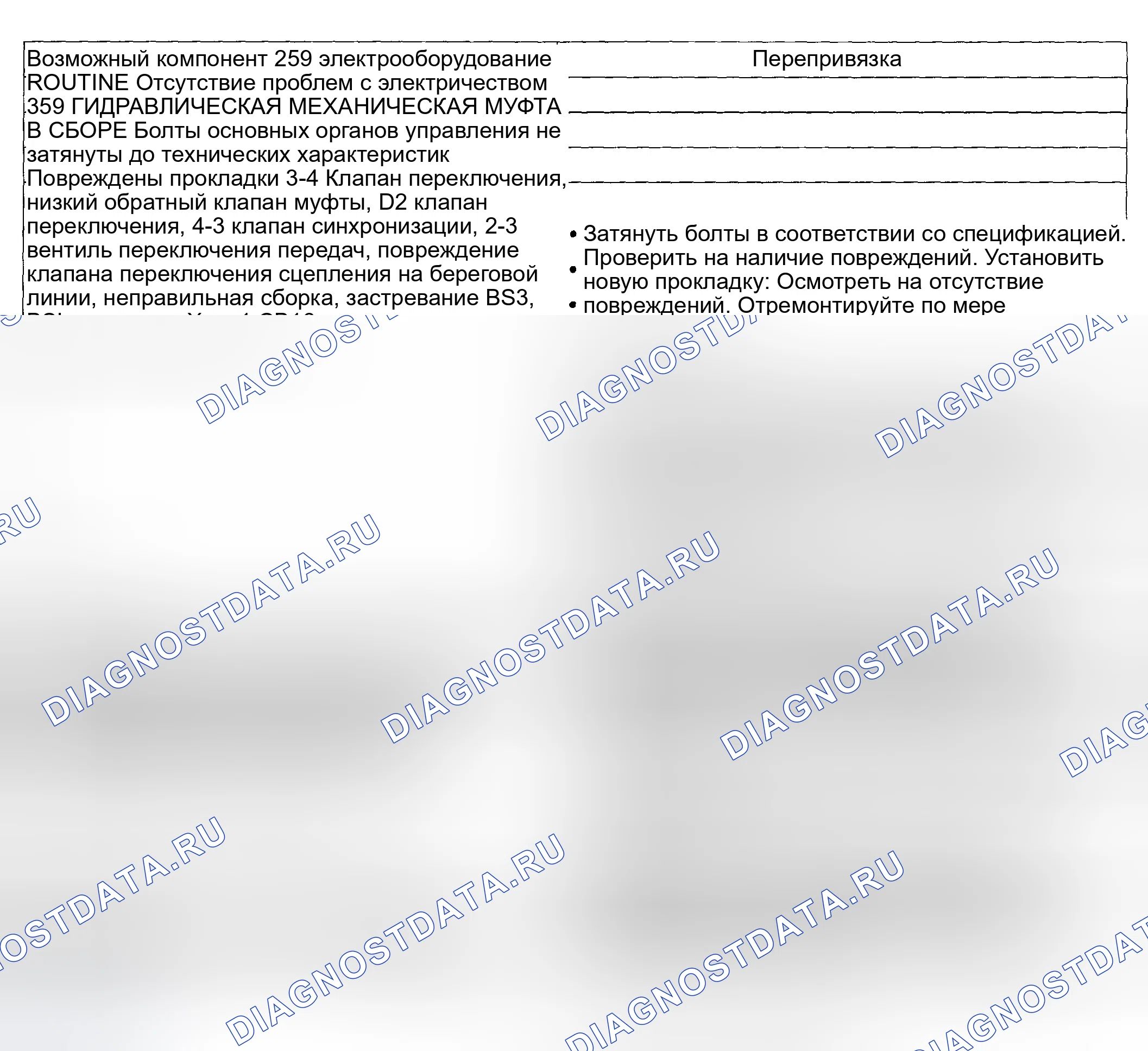 Рис. 1116: Диагностическая программа 259 / 359 - другие проблемы: нет торможения двигателем только в положении 1. Ford Pickup F250 Super Duty I