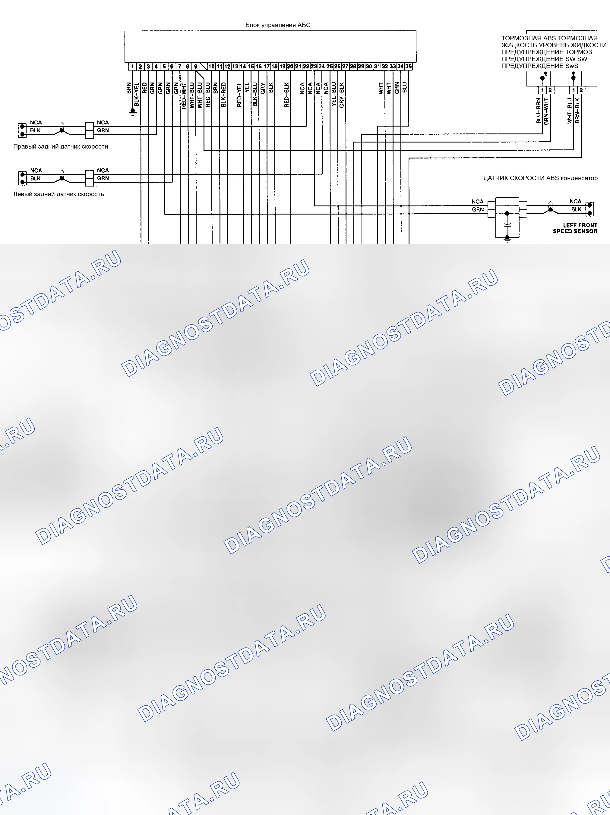 Рис. 2: Схема электропроводки Corrado ABS (1990). Volkswagen Corrado I