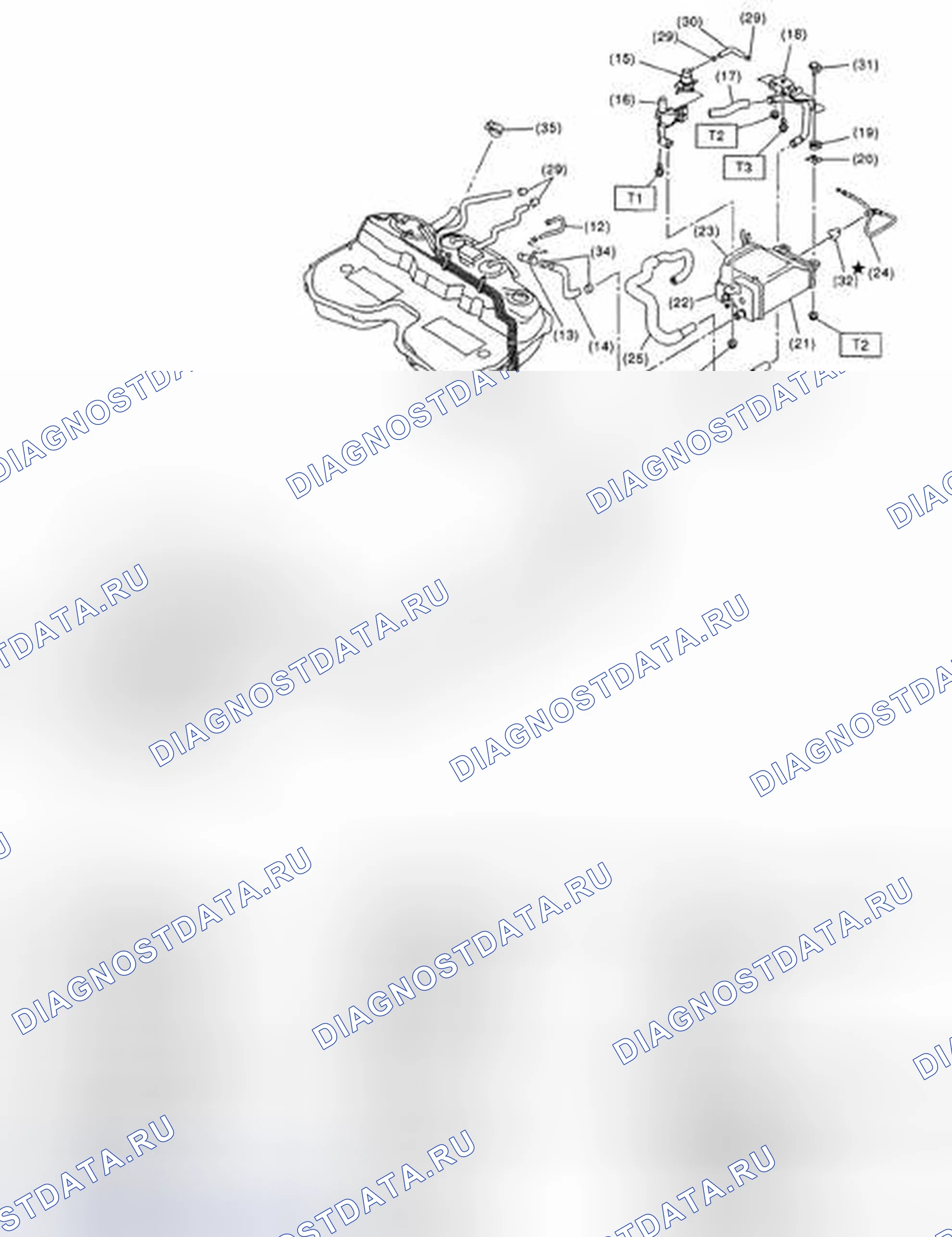 Рис. 400: Идентификация компонентов топливопровода. Subaru Impreza GD/GC/GG рестайлинг 2